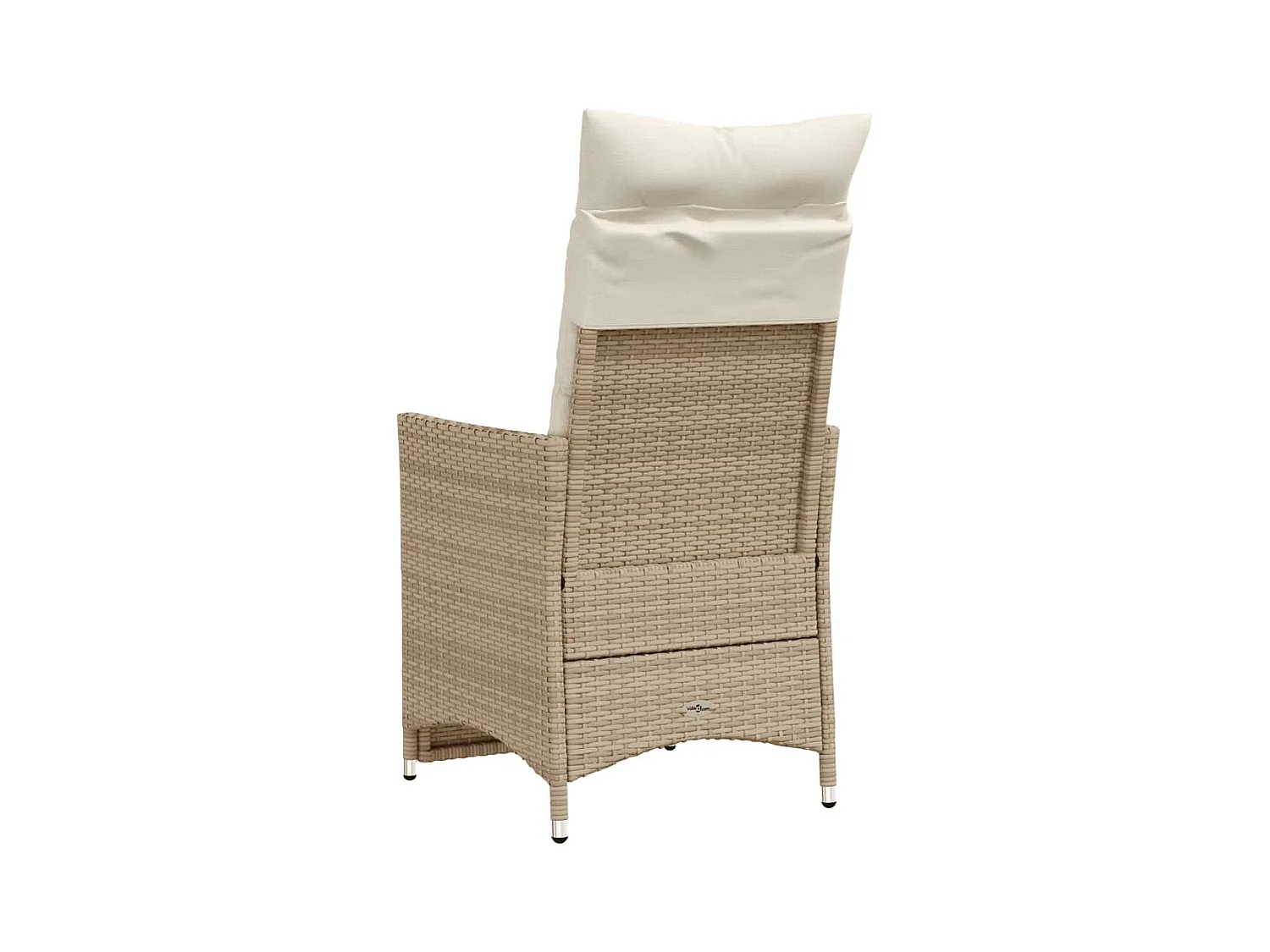 Liggende tuinstoel met beige kunsthars rieten kussens