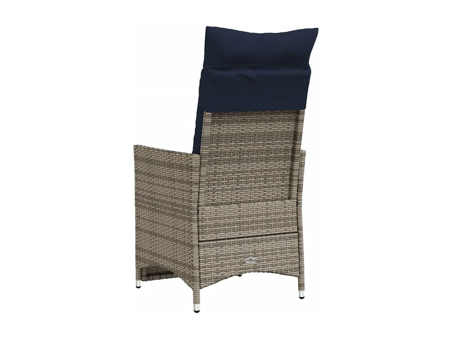 Lot de 2 chaises de jardin inclinables avec coussins en résine tressée grise