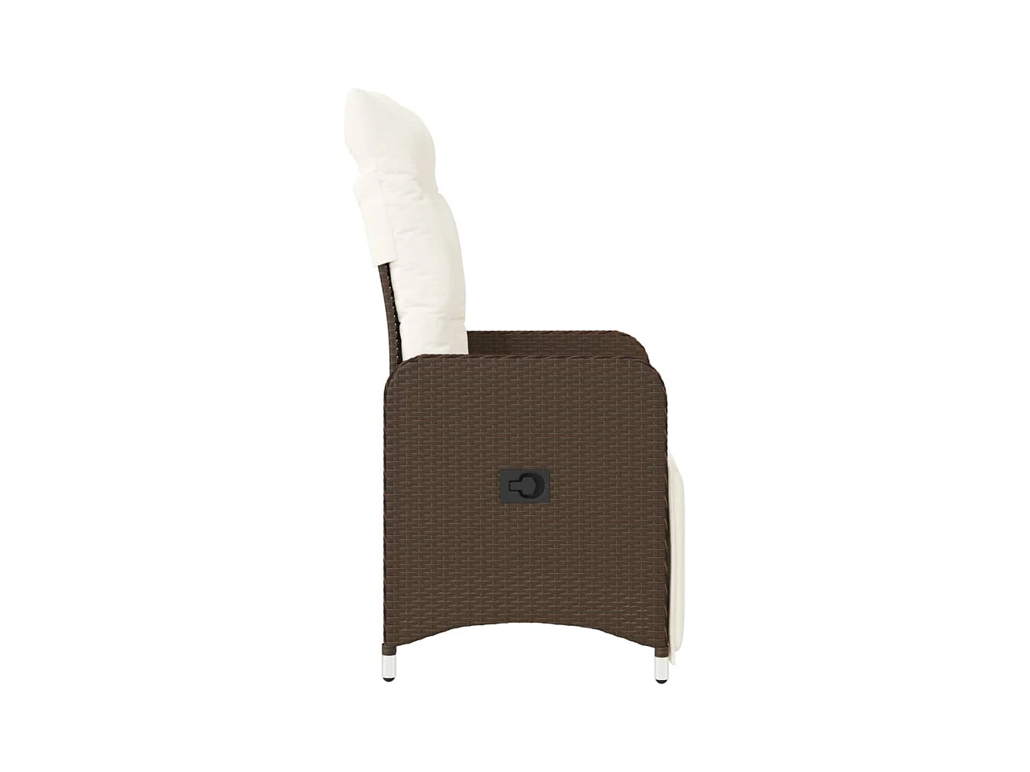 Chaises inclinables de jardin lot de 2 et coussins marron rotin