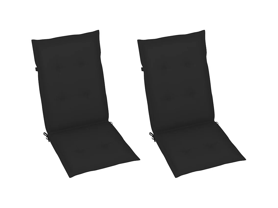 Set di 2 sedie da giardino reclinabili con cuscini in legno di acacia