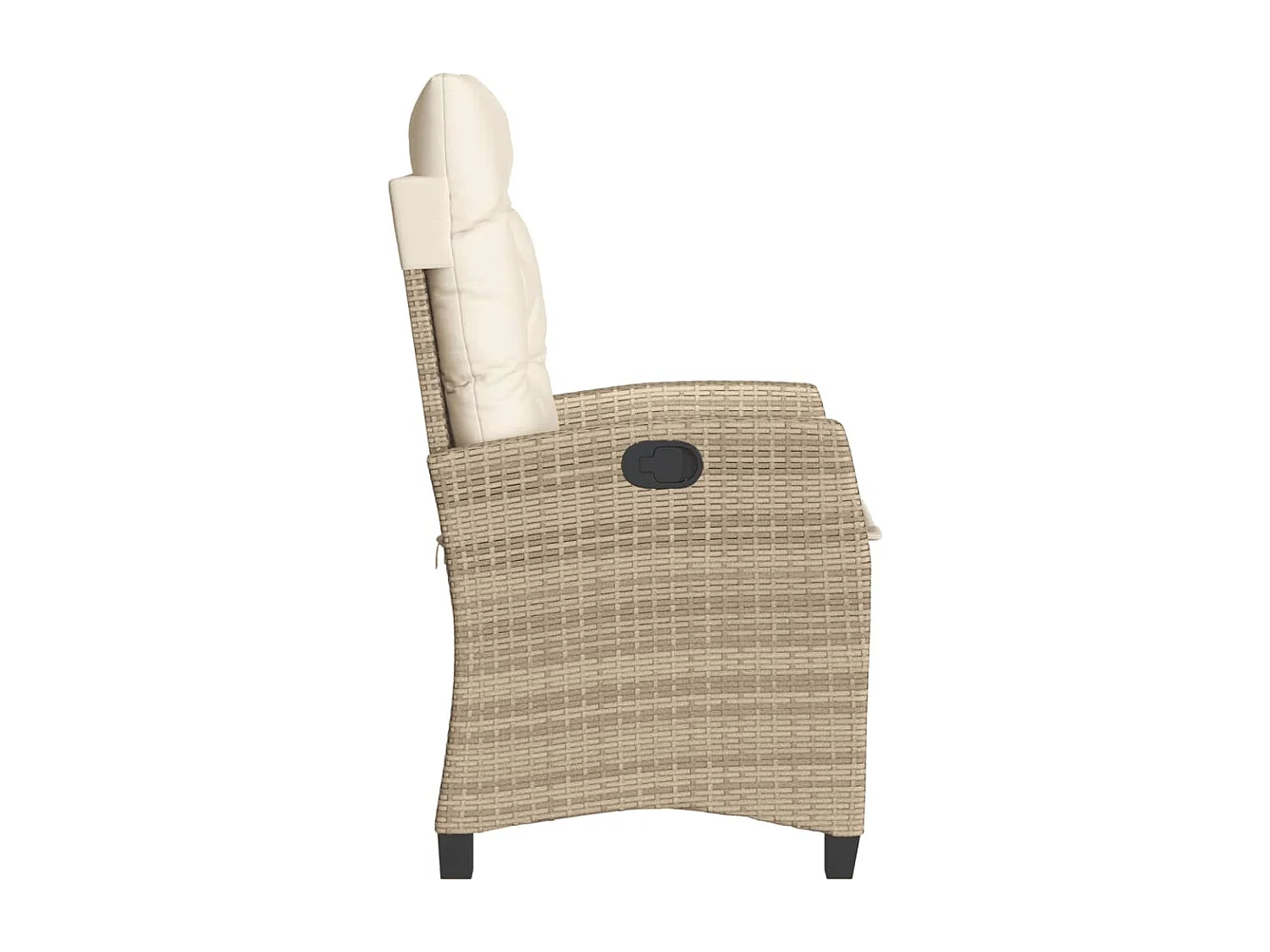 Set van 2 verstelbare tuinstoelen met beige rotan kussens