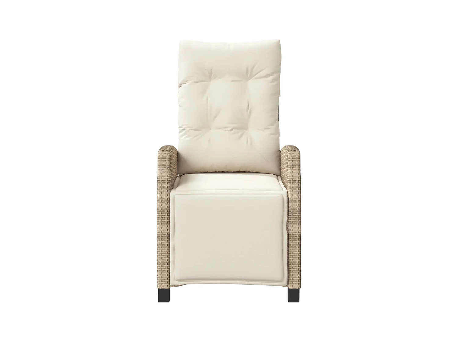 Set van 2 verstelbare tuinstoelen met rotan voetenbankje