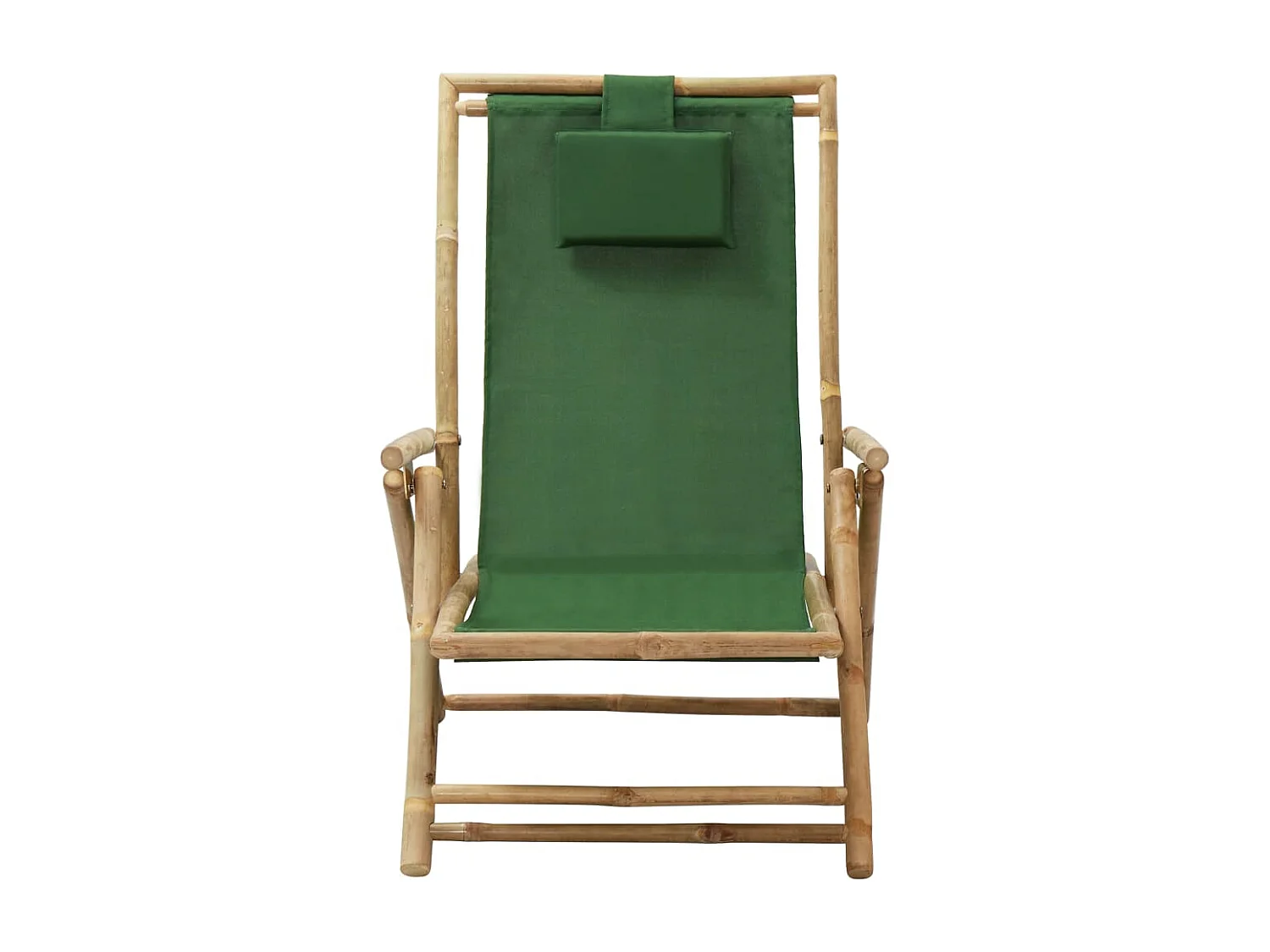 Sillón reclinable de relajación de bambú verde y tela