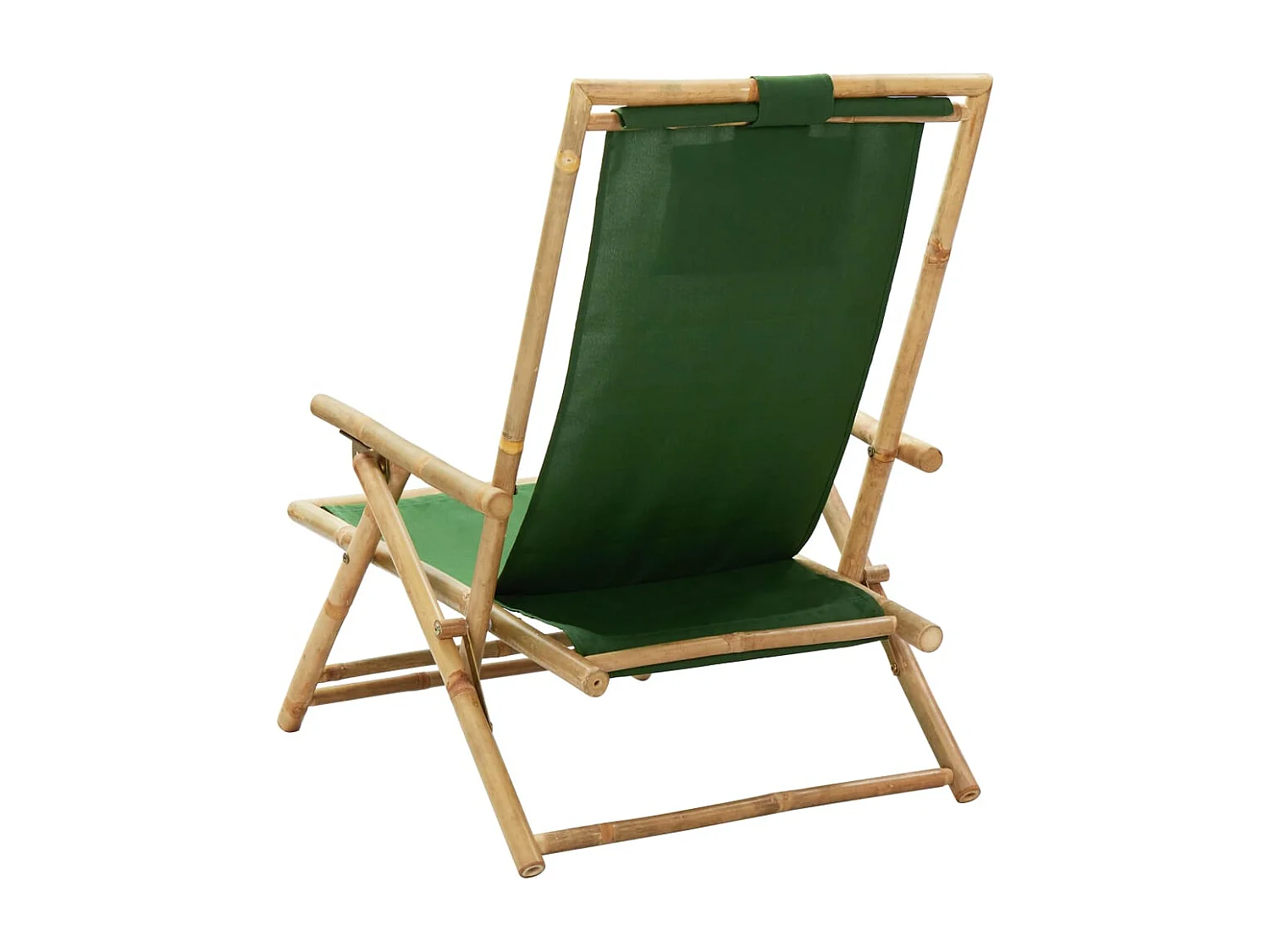 Sillón reclinable de relajación de bambú verde y tela