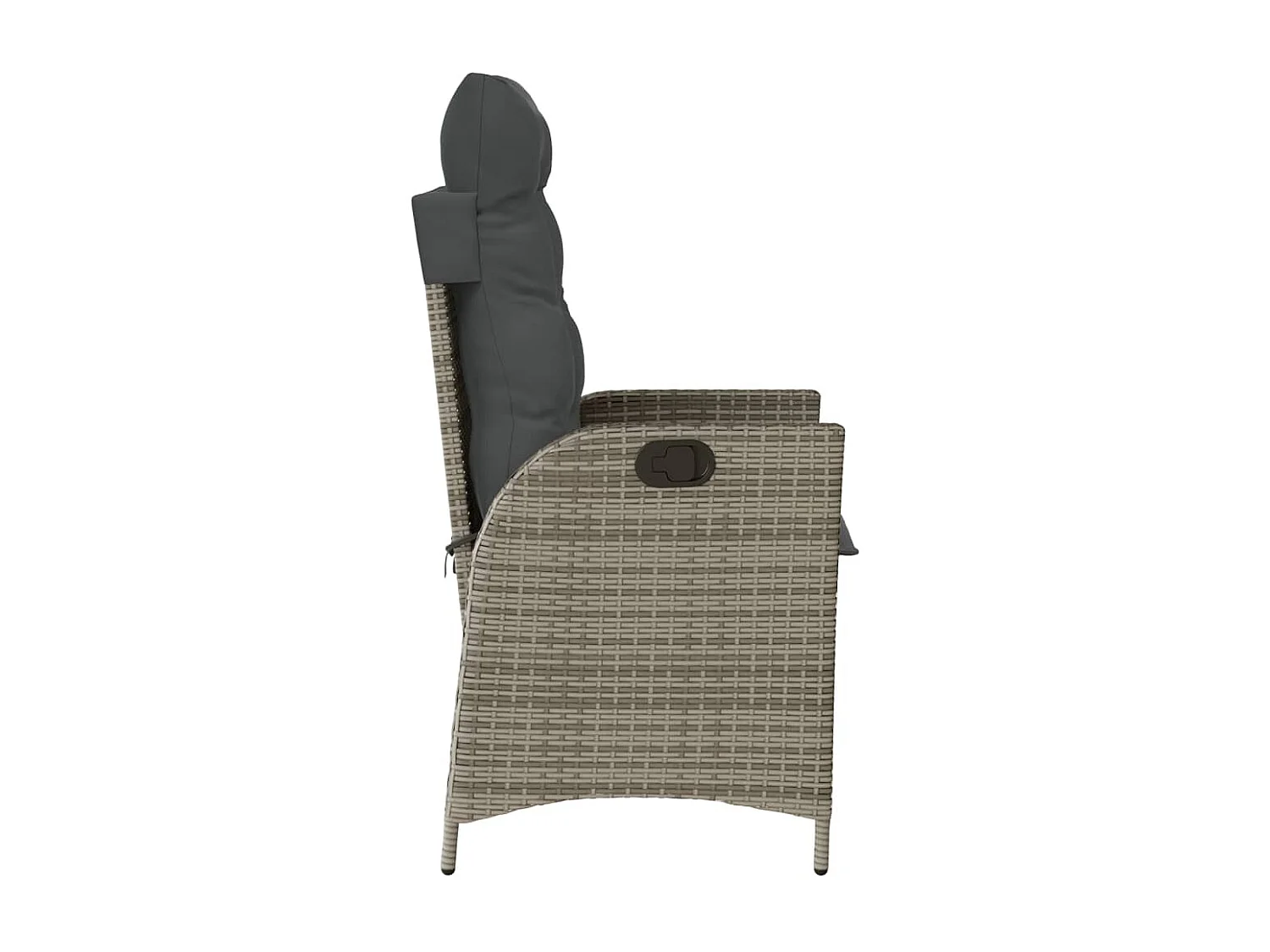 Set van 2 verstelbare tuinstoelen met grijze rotan kussens