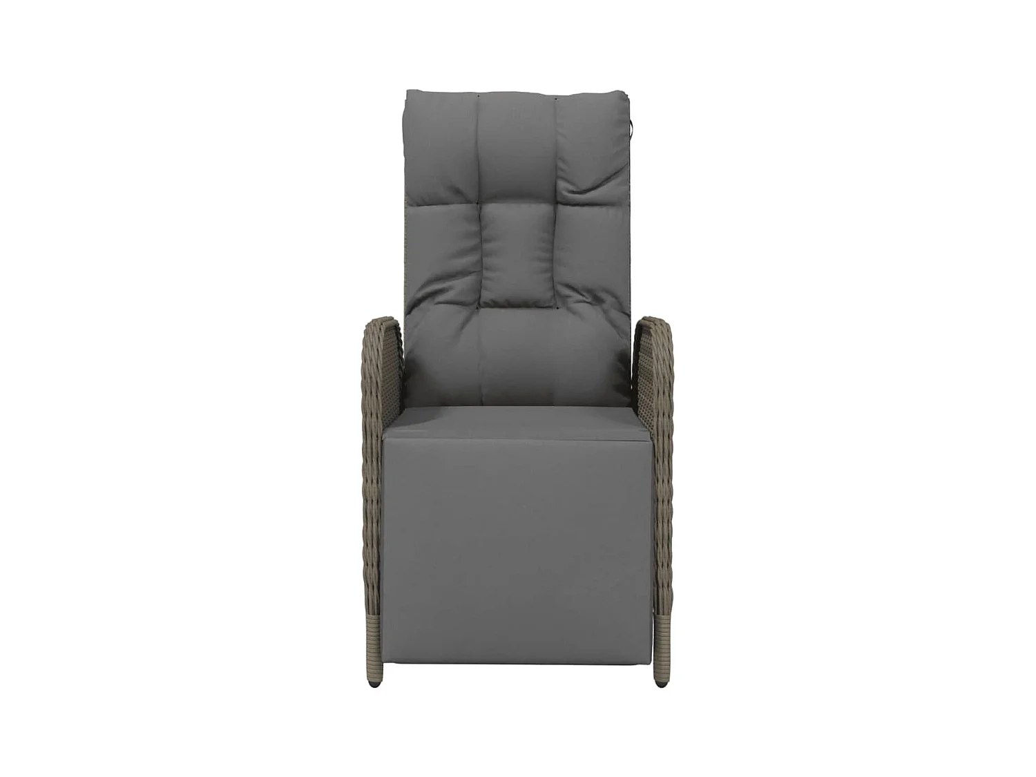 Chaises inclinables d'extérieur et coussins lot de 2 Poly rotin