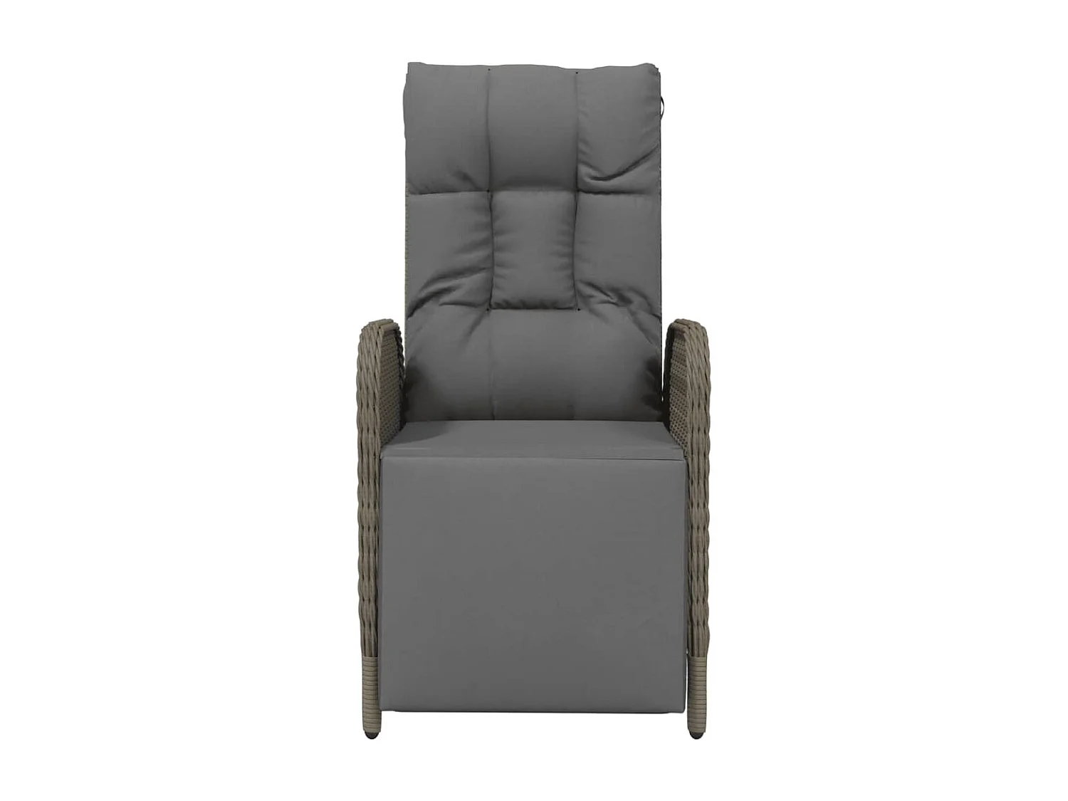 Chaises inclinables d'extérieur et coussins lot de 2 Poly rotin