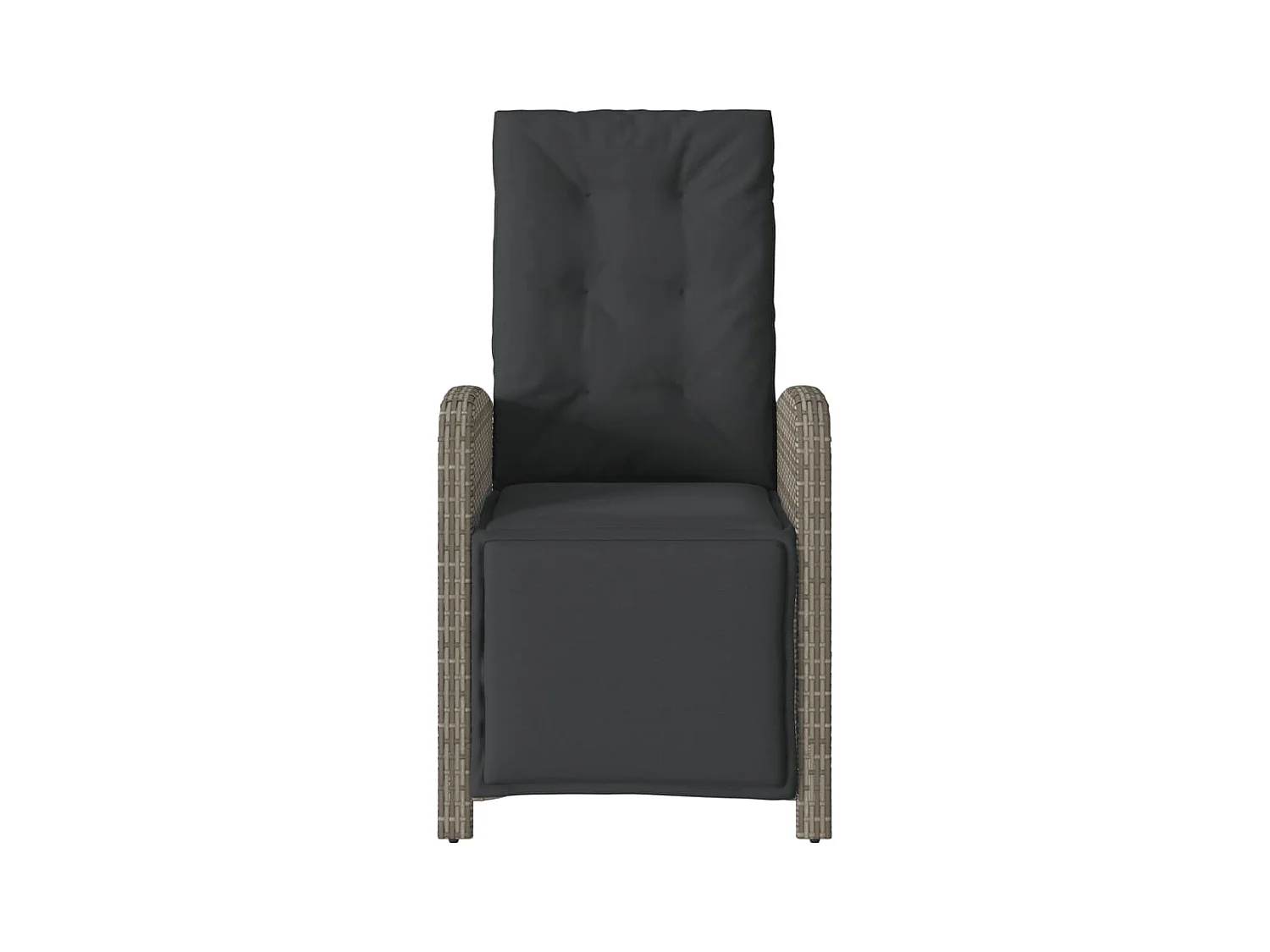 Chaise inclinable de jardin et repose-pied gris résine tressée