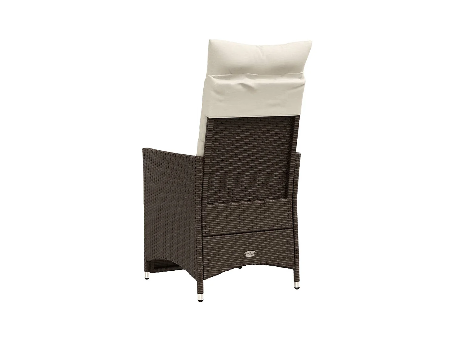 Chaises inclinables de jardin lot de 2 et coussins marron rotin
