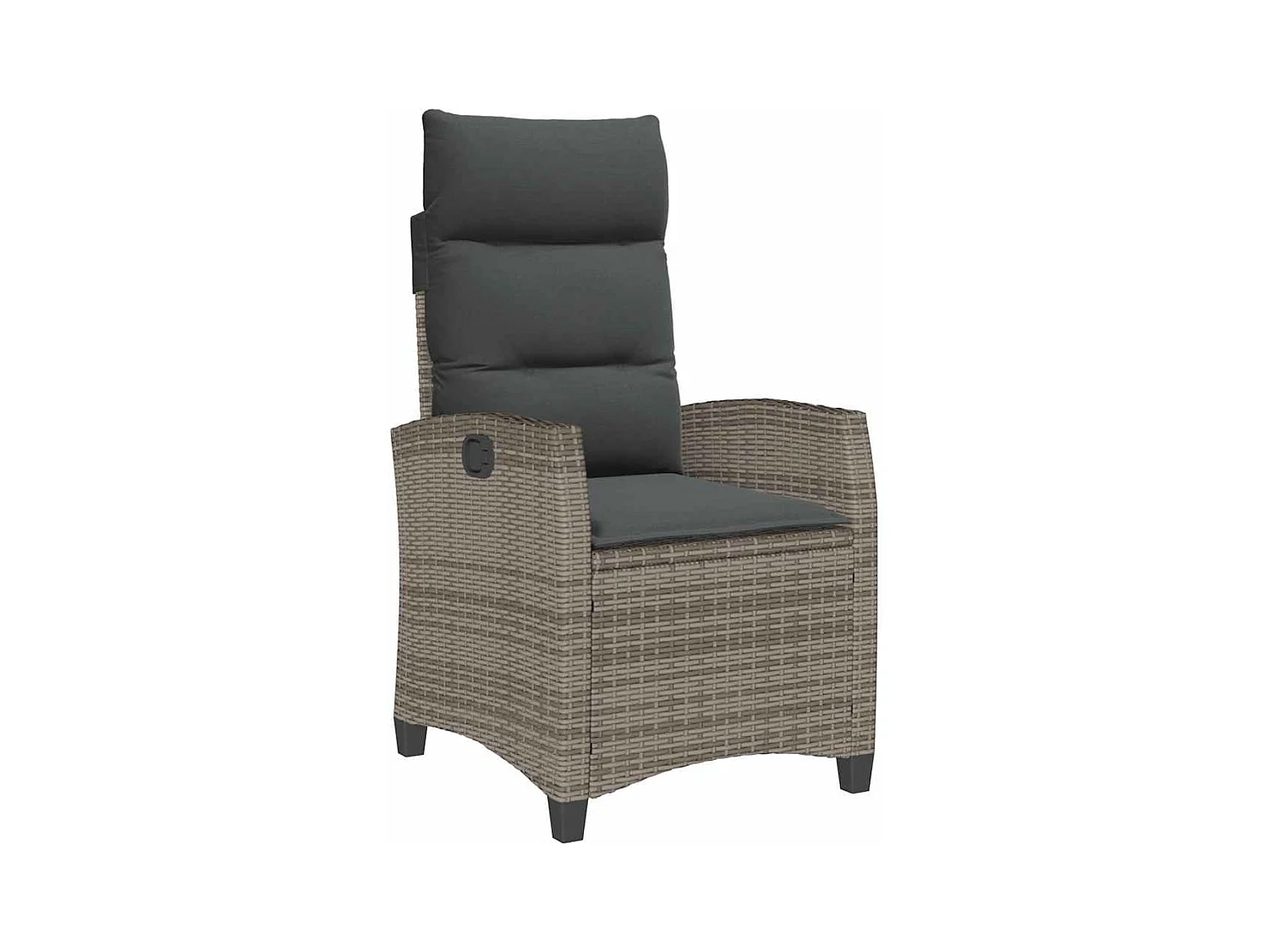 Chaise de jardin inclinable avec table d'appoint gris polyrotin