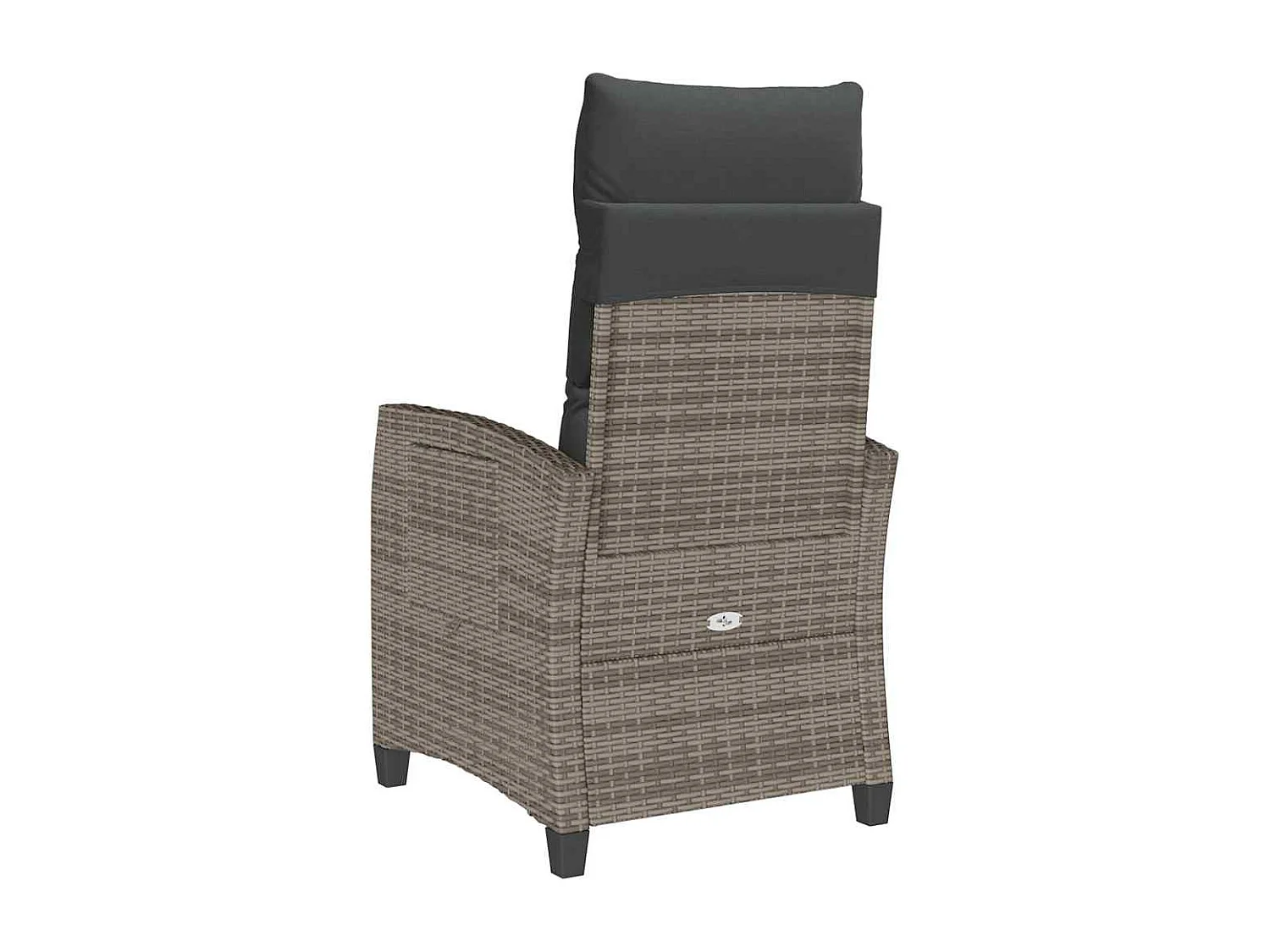 Chaise de jardin inclinable avec table d'appoint gris polyrotin