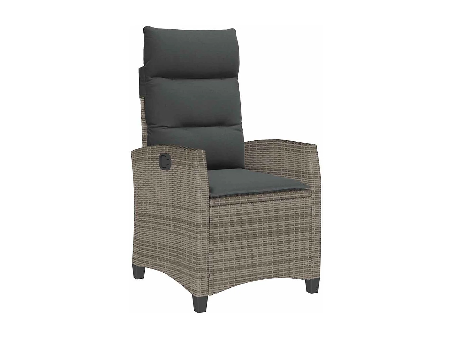 Chaise de jardin inclinable avec table d'appoint gris polyrotin