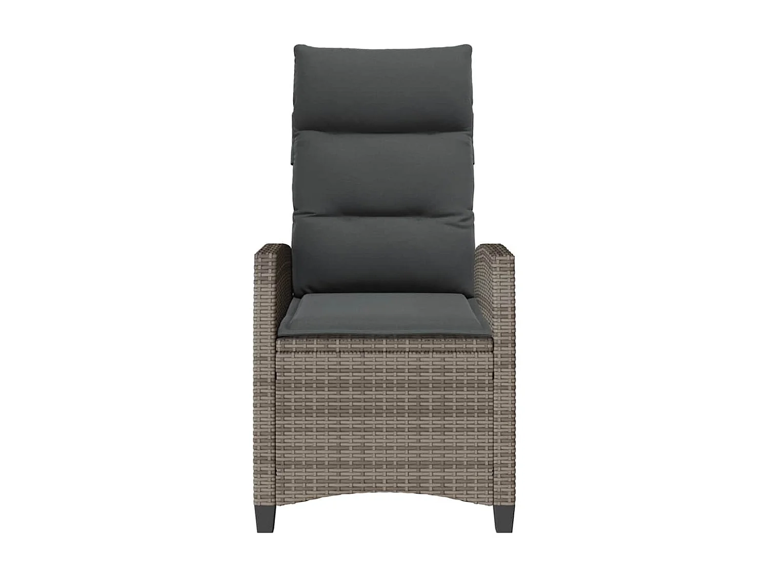 Chaise de jardin inclinable avec table d'appoint gris polyrotin