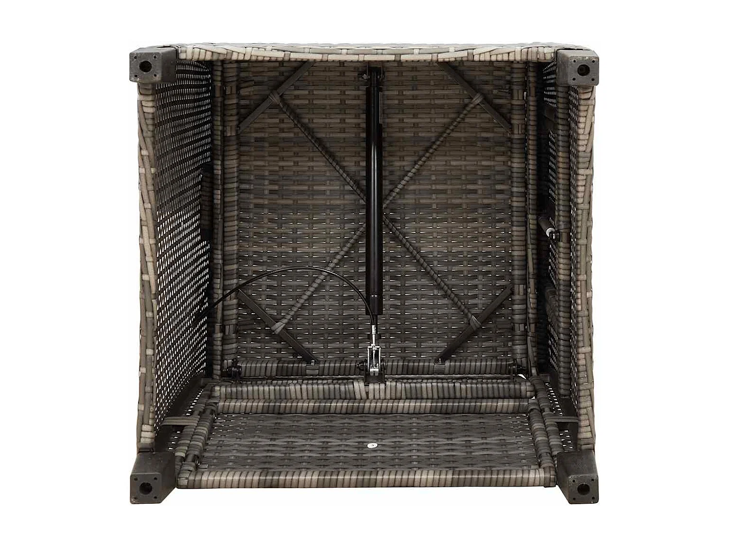 Chaise de jardin inclinable avec table d'appoint gris polyrotin