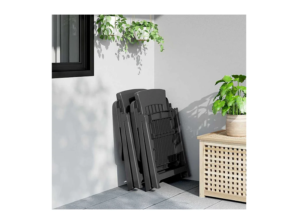 Chaises inclinables de jardin lot de 2 anthracite PP