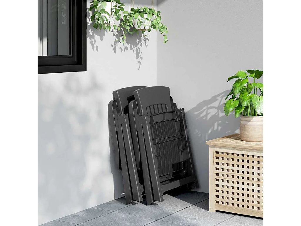 Chaises inclinables de jardin lot de 2 anthracite PP
