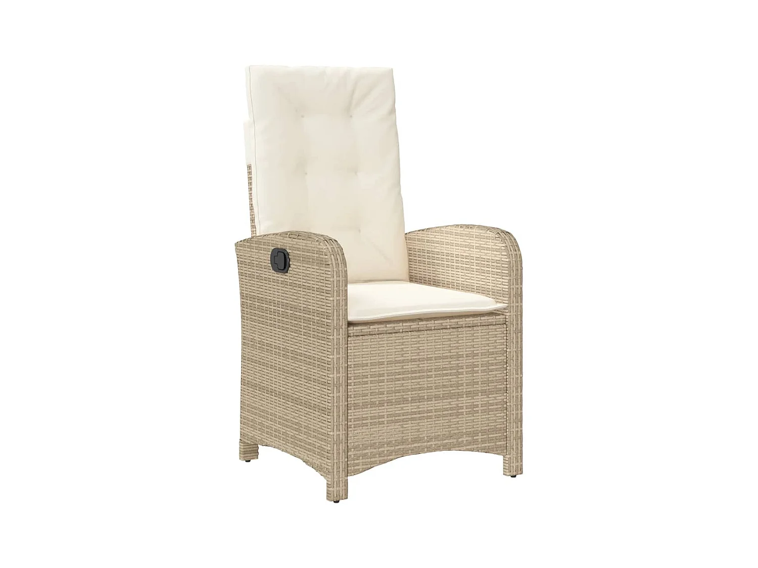 Chaise inclinable de jardin avec coussins beige résine tressée