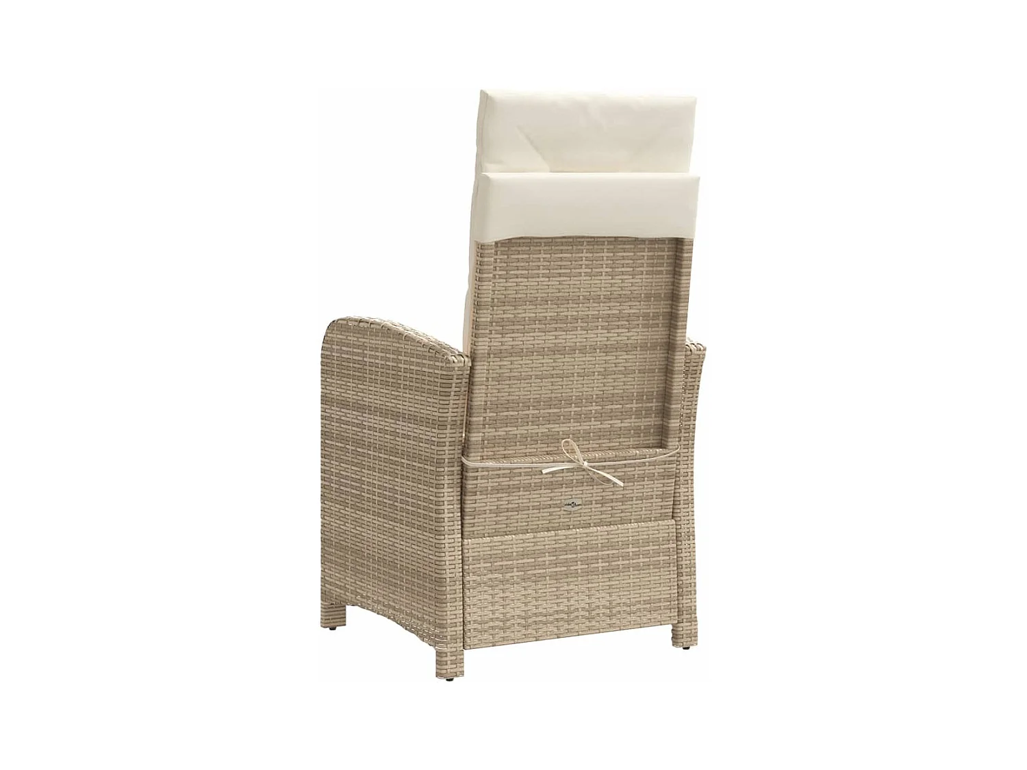 Chaise inclinable de jardin avec coussins beige résine tressée