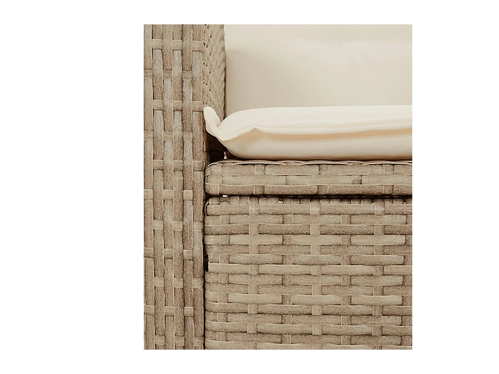Chaise inclinable de jardin avec coussins beige résine tressée