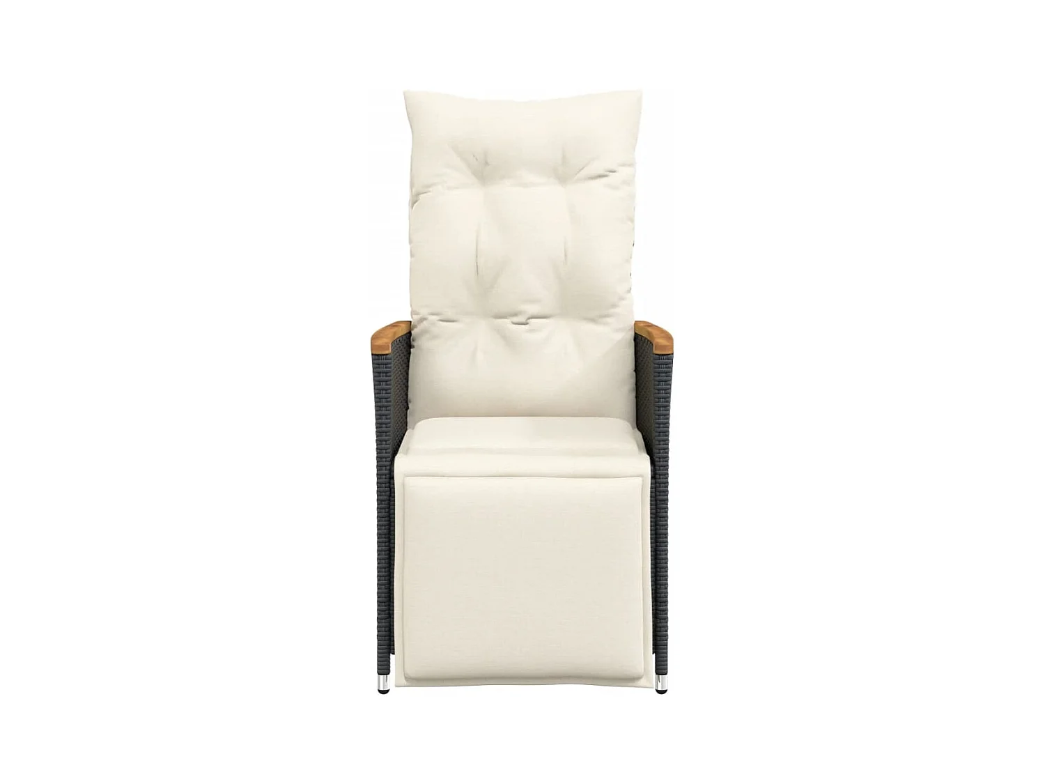 Set di 2 sedie da giardino reclinabili con cuscini in rattan nero