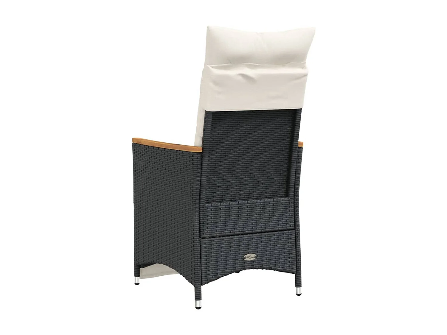 Chaises inclinables de jardin lot de 2 et coussins noir rotin