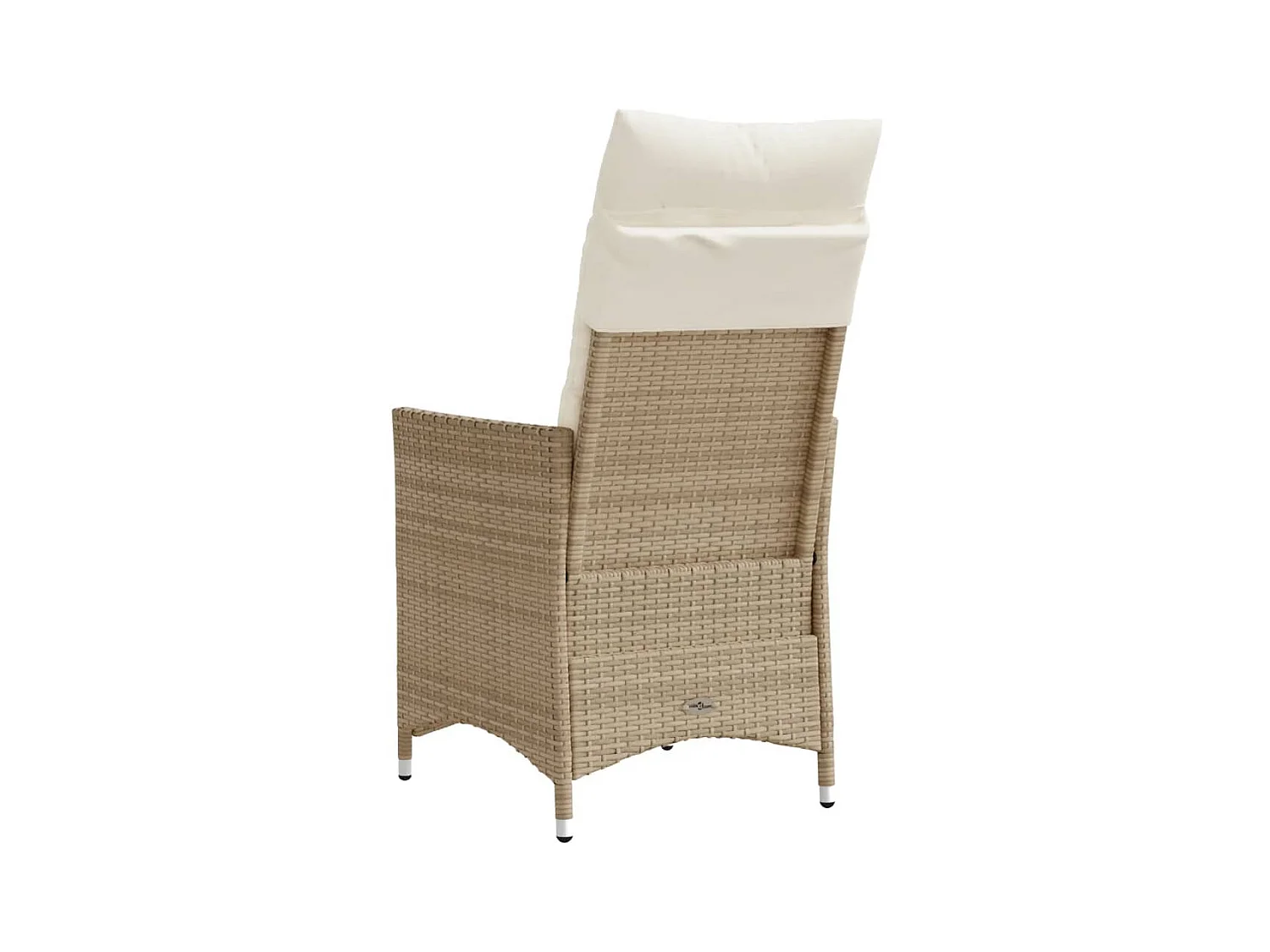 Silla de jardín reclinable con cojines de mimbre de resina beige