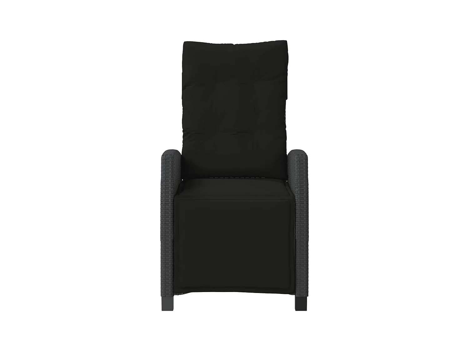 Tuinstoelen Set van 2 Zwarte Rotan Voetenbank