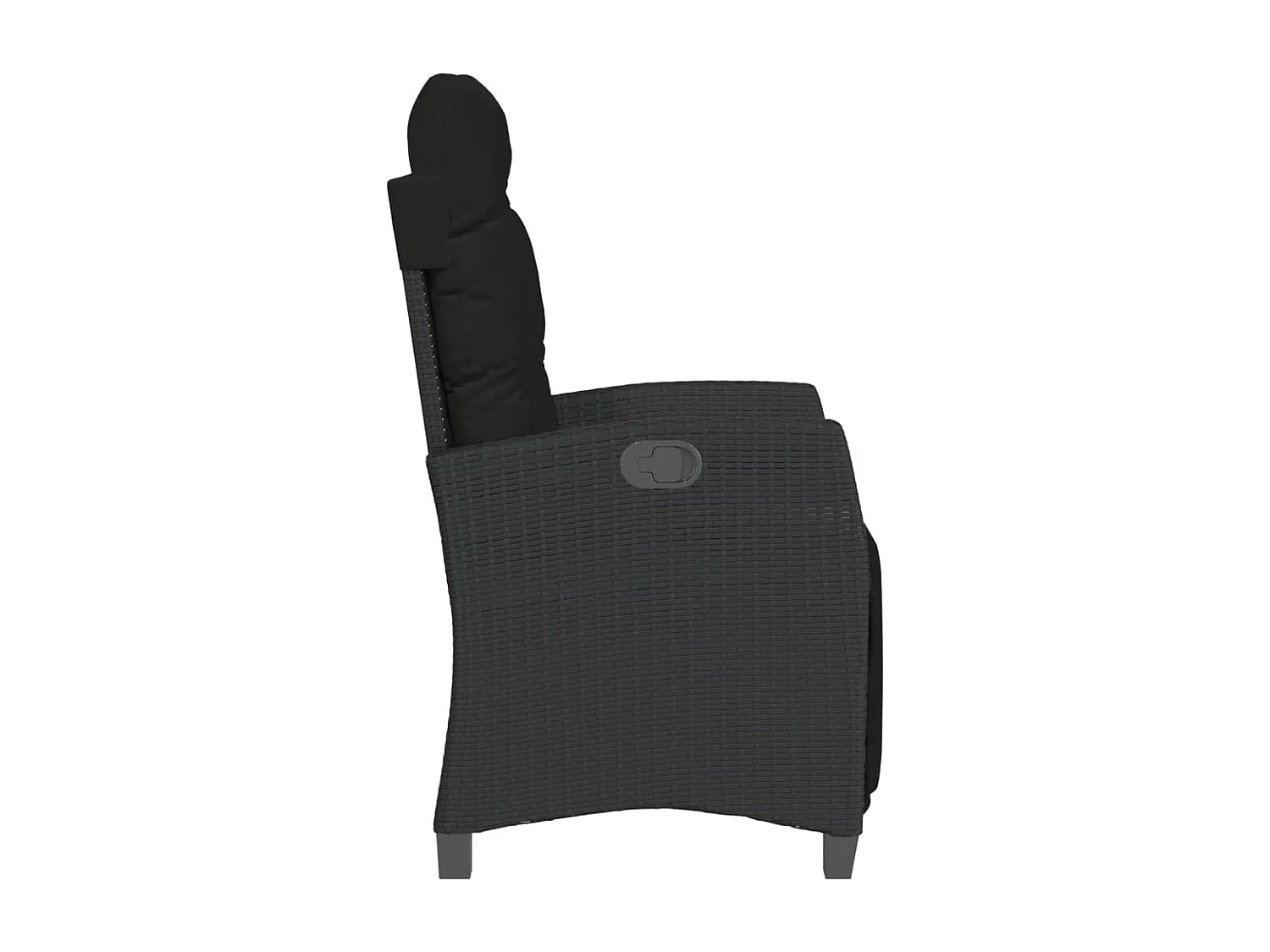 Chaises inclinables de jardin lot de 2 repose-pied noir rotin