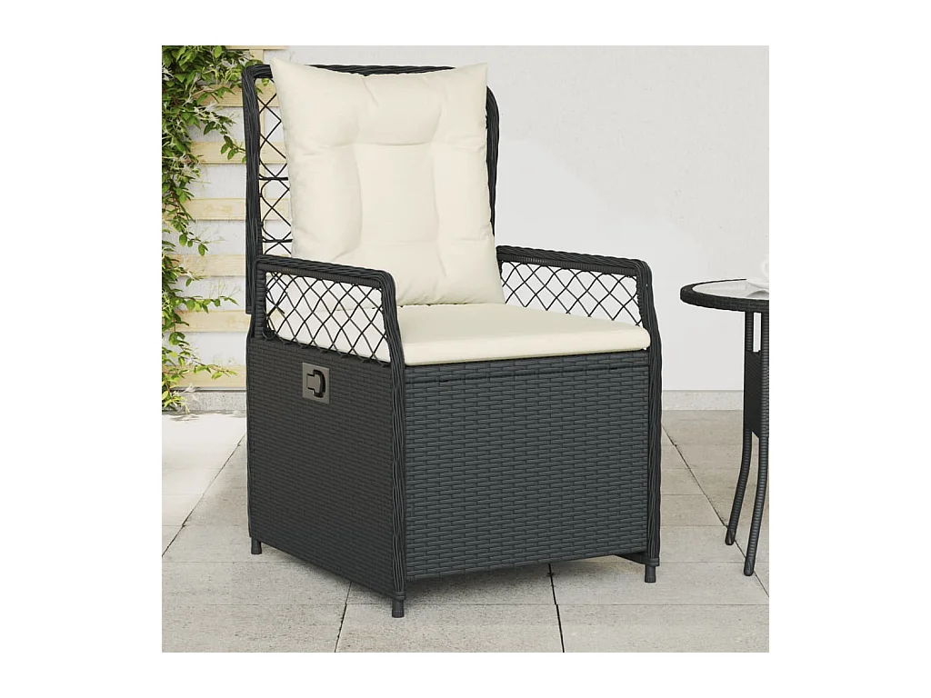 Set van 2 verstelbare tuinstoelen in zwart riethars