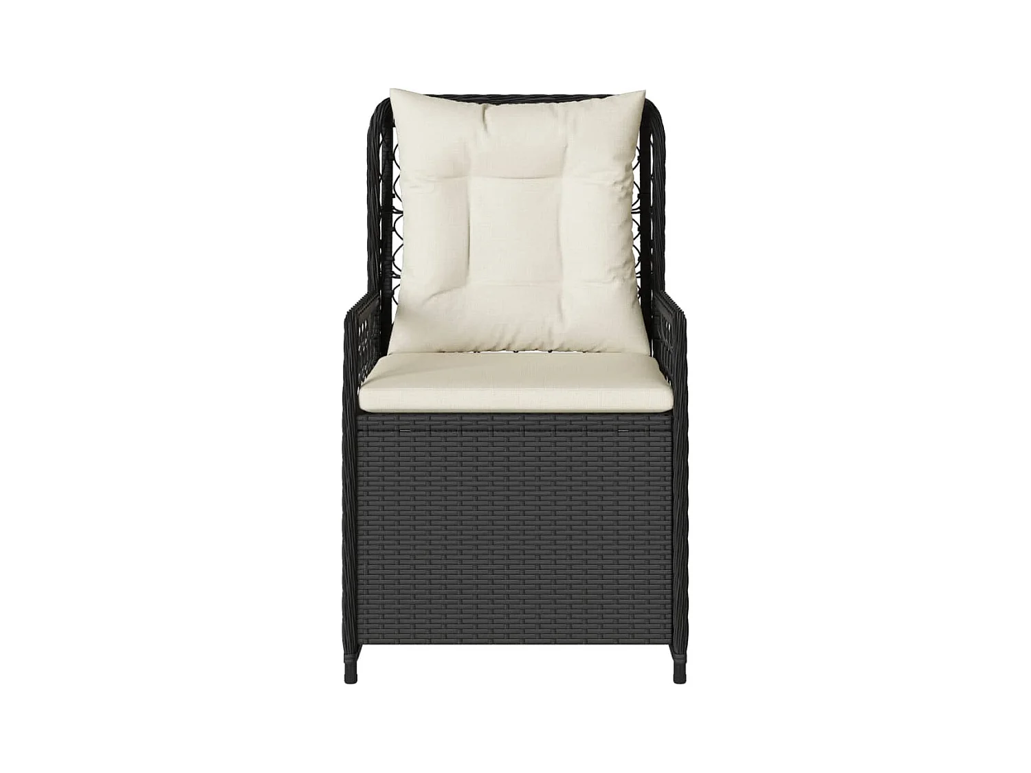 Set van 2 verstelbare tuinstoelen in zwart riethars