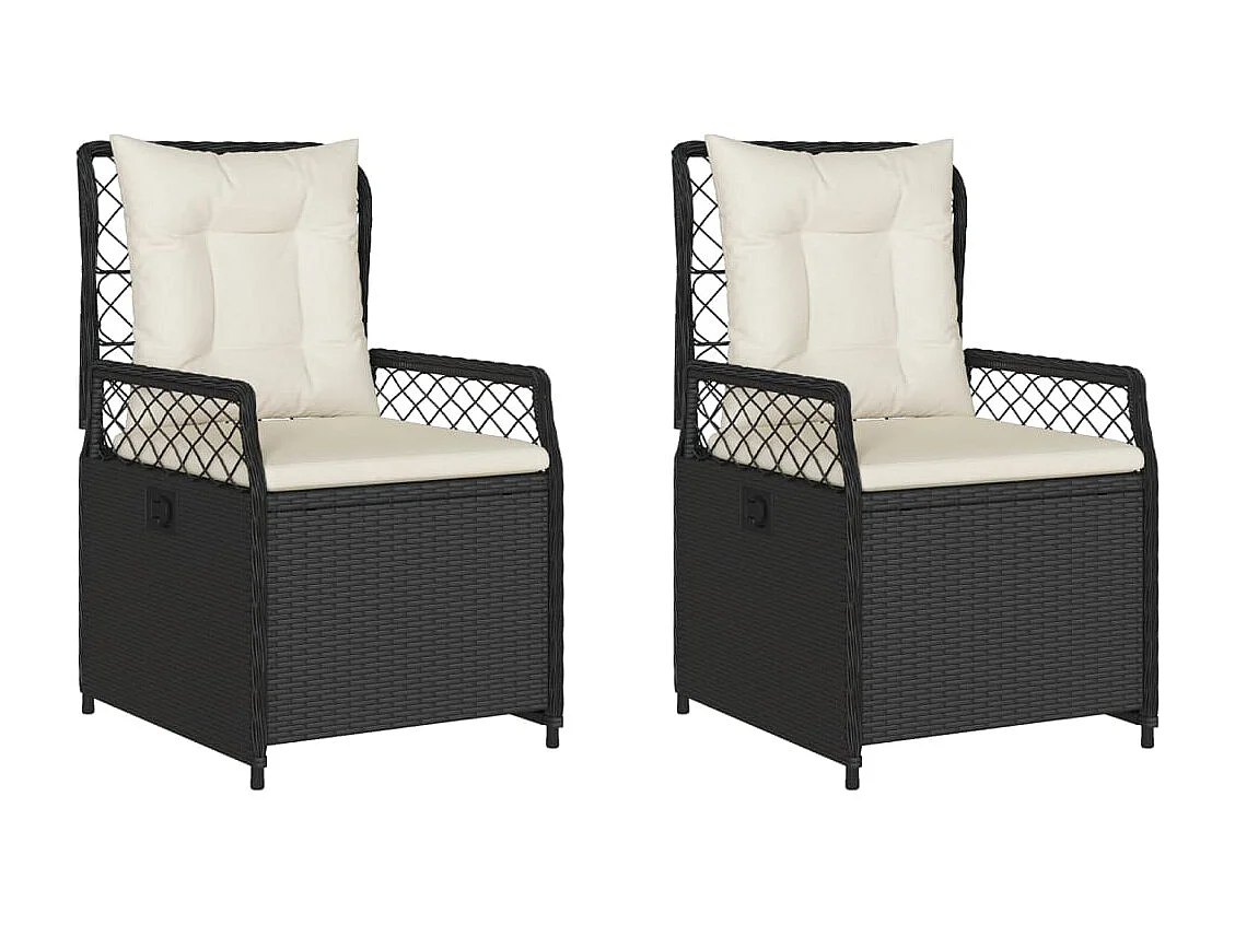 Chaises inclinables de jardin lot de 2 noir résine tressée
