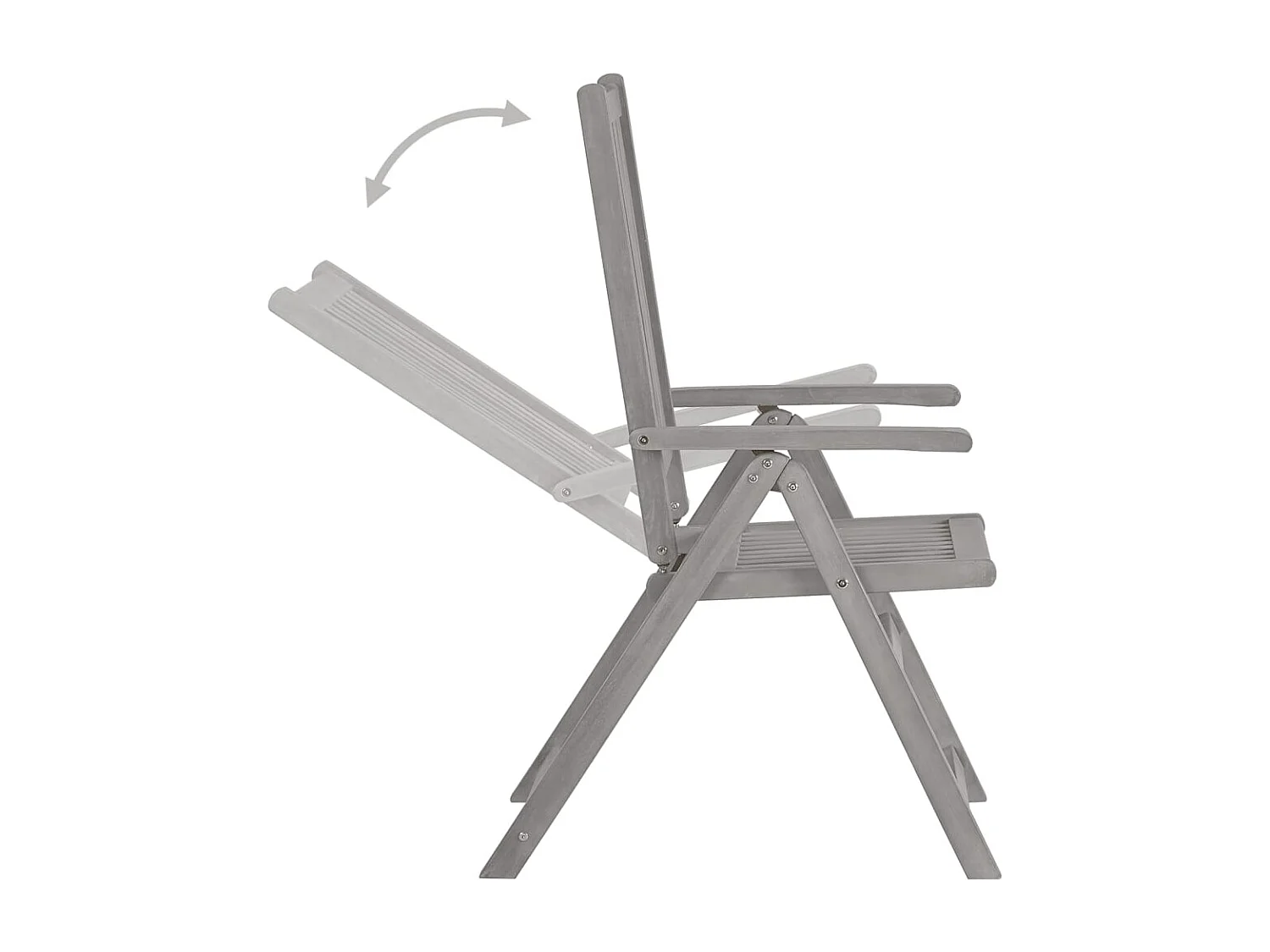 Set van 2 verstelbare tuinstoelen met kussens Acaciahout