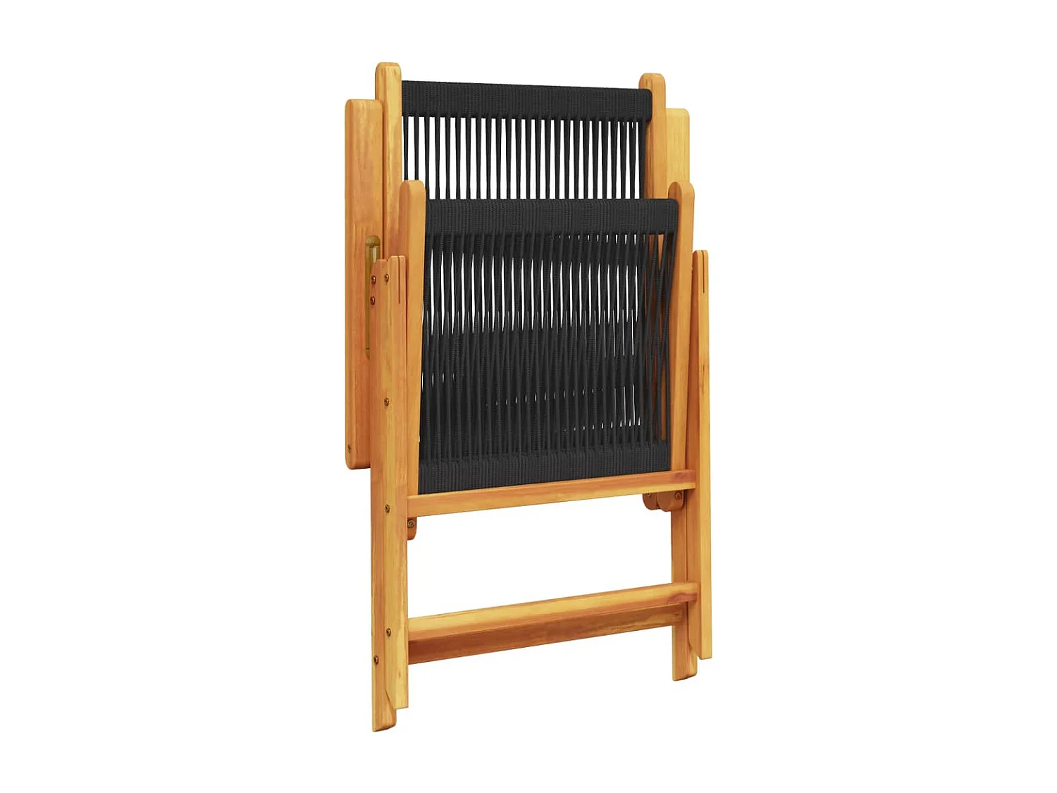 Set van 4 verstelbare tuinstoelen, zwart, massief acaciahout