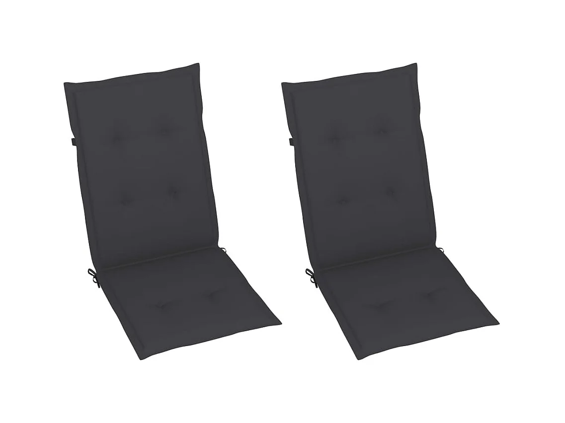 Set van 2 verstelbare tuinstoelen met kussens Acaciahout