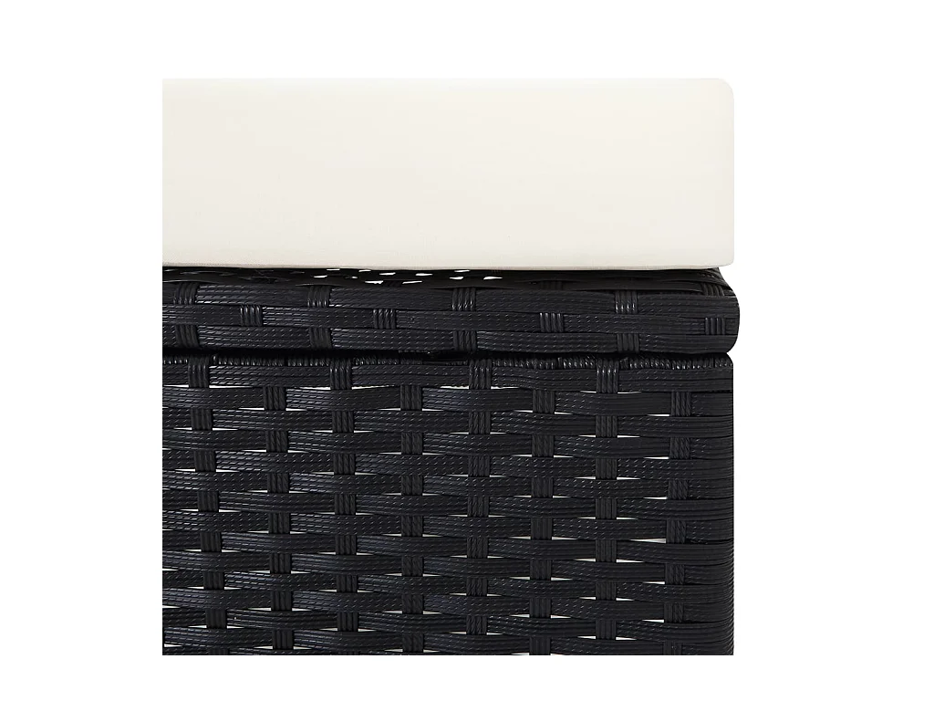 Chaise inclinable de jardin avec coussins Résine tressée Noir