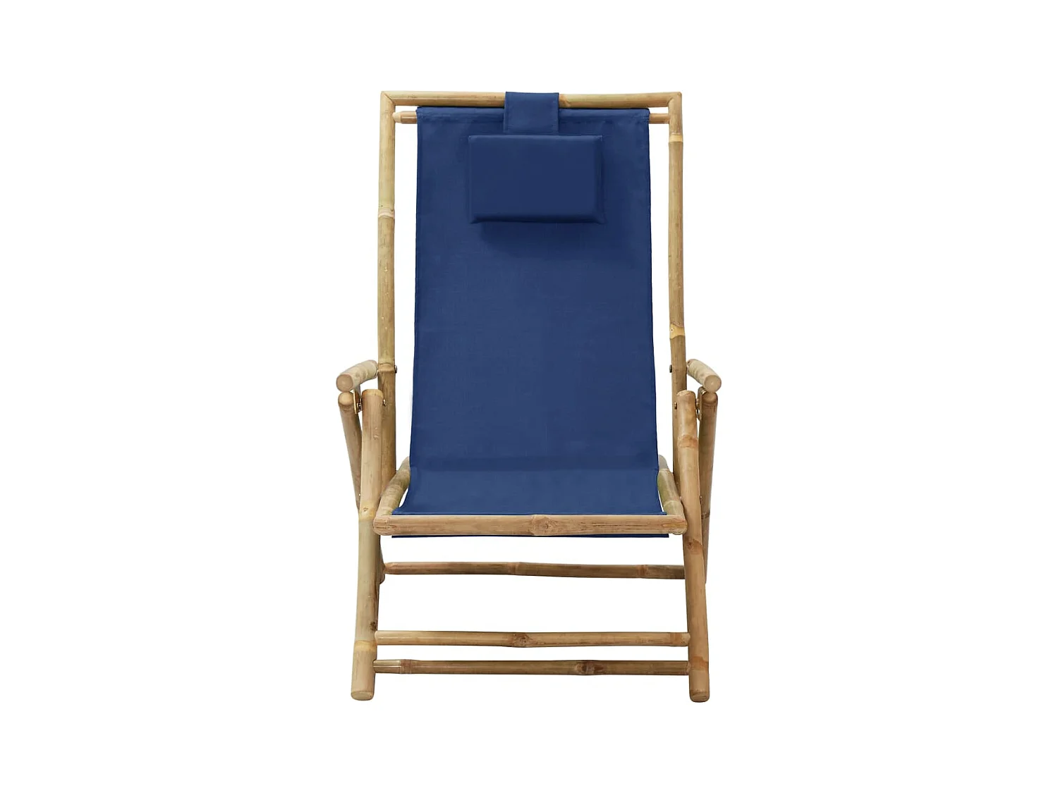 Marineblauwe relaxfauteuil van bamboe en stof