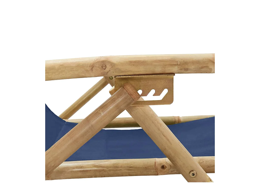 Marineblauwe relaxfauteuil van bamboe en stof