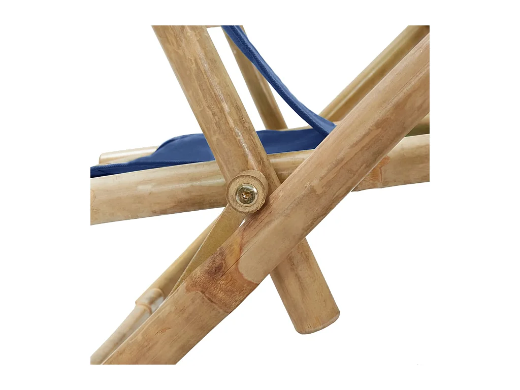 Marineblauwe relaxfauteuil van bamboe en stof