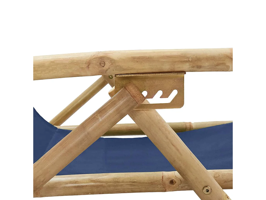 Chaise de relaxation inclinable bleu marine bambou et tissu