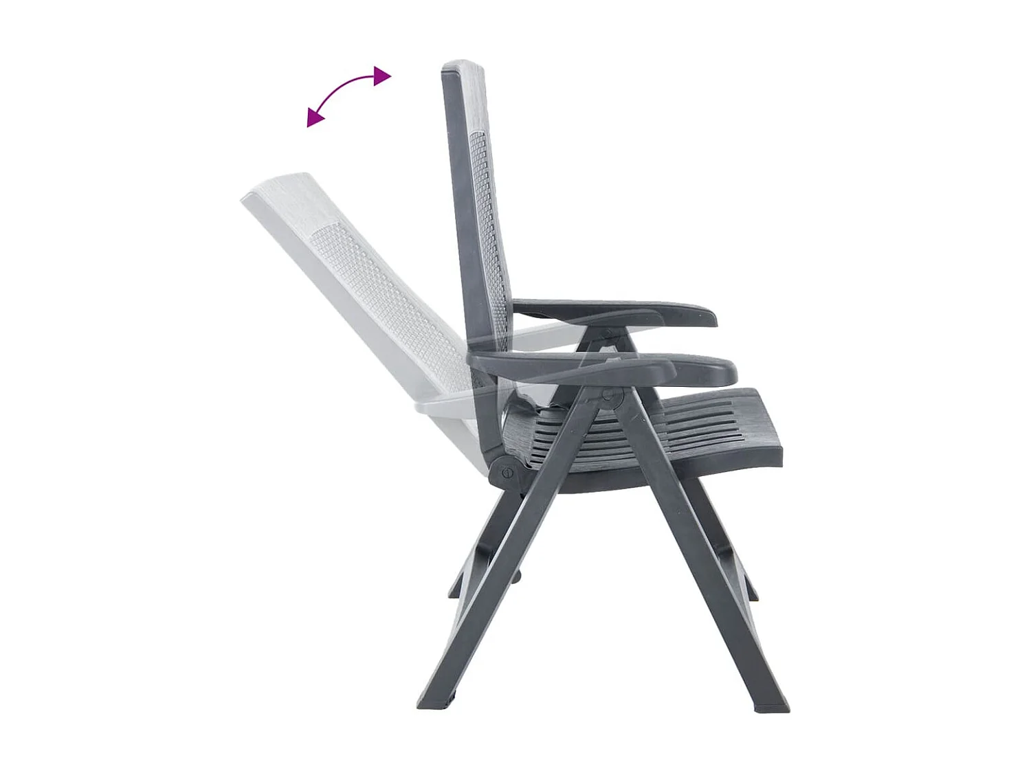 Chaises inclinables de jardin lot de 2 Plastique Anthracite