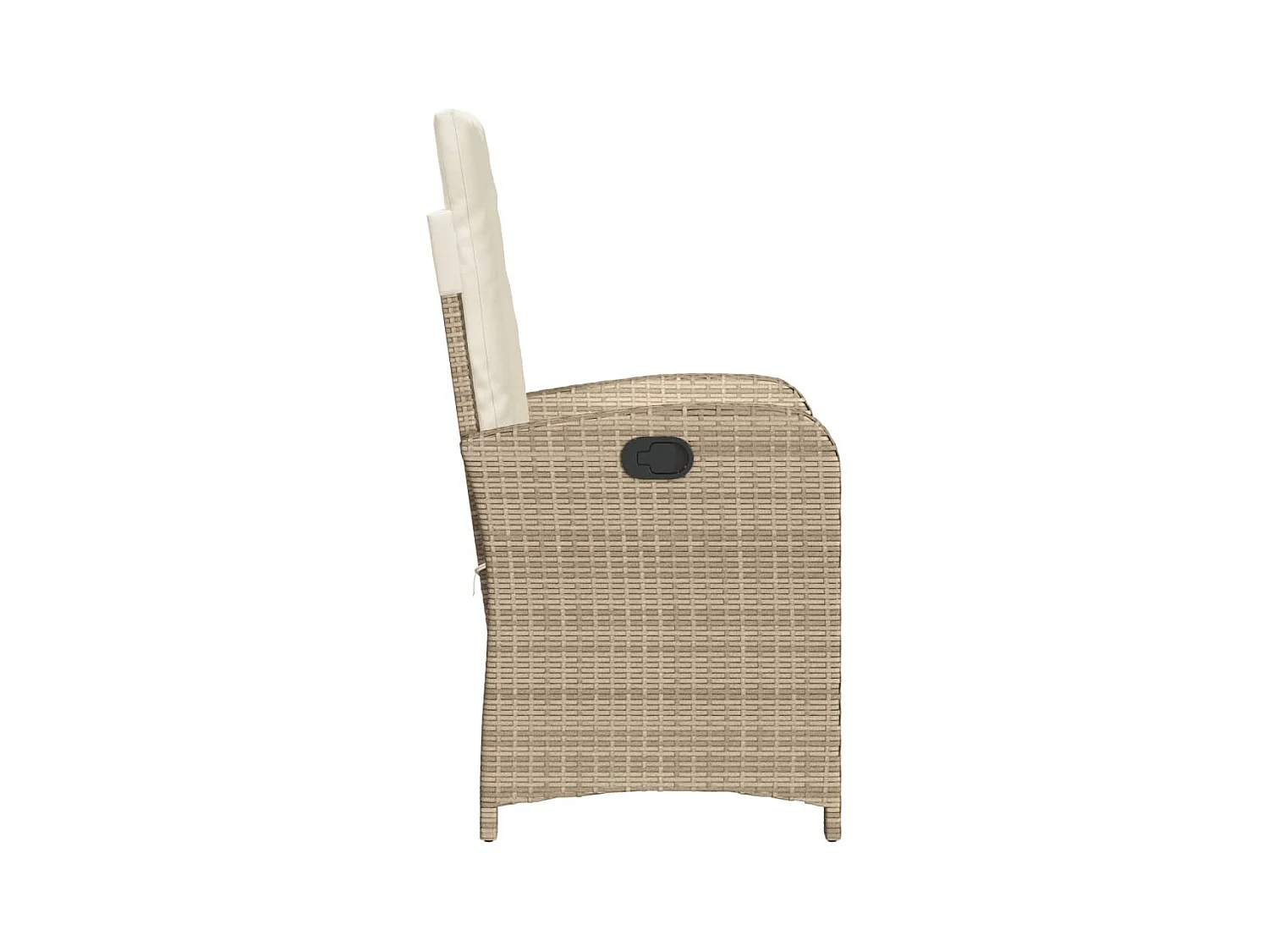 Chaises inclinables de jardin lot de 2 et coussins beige rotin