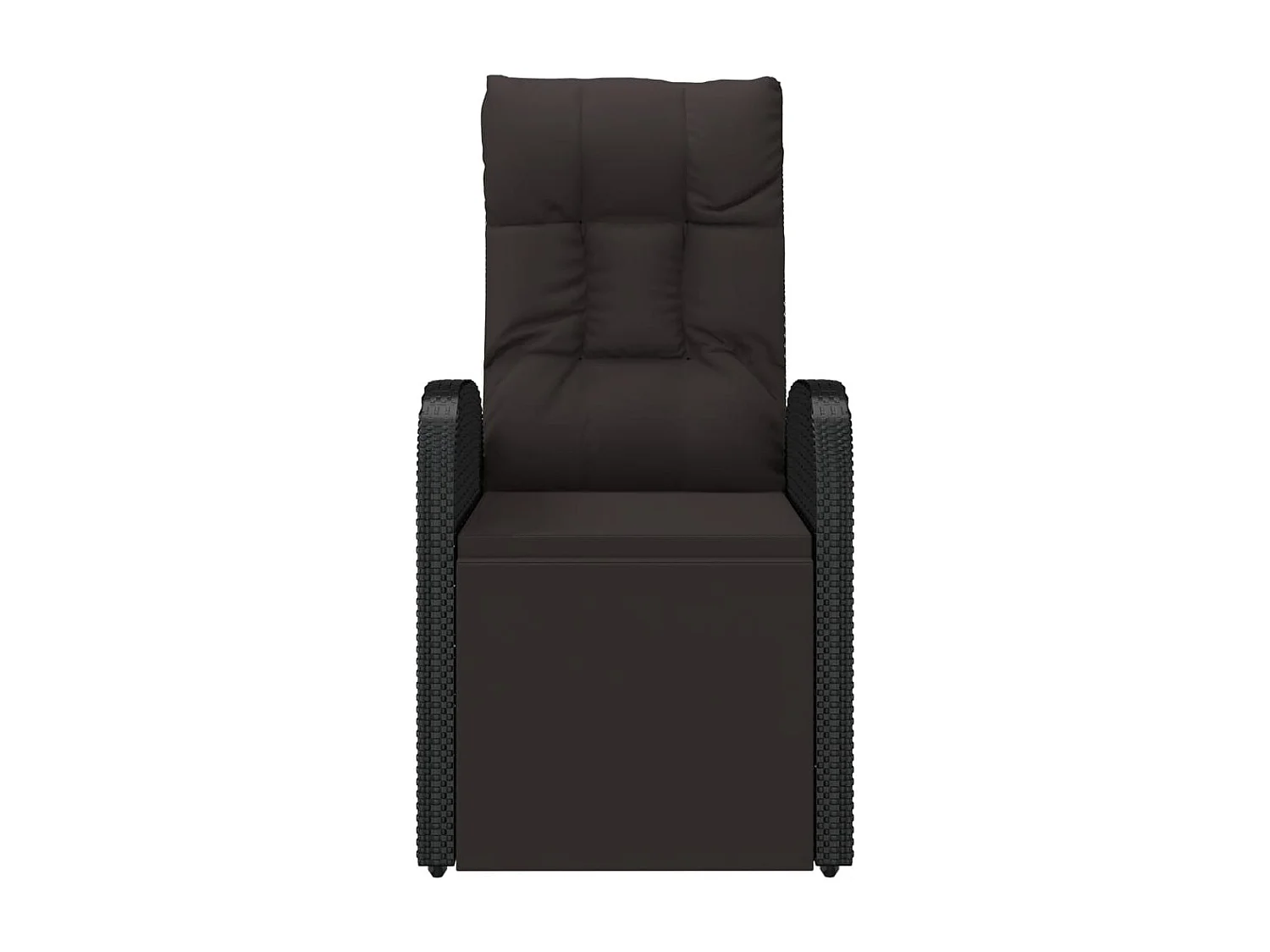 Chaise inclinable de jardin et coussin Résine tressée Noir