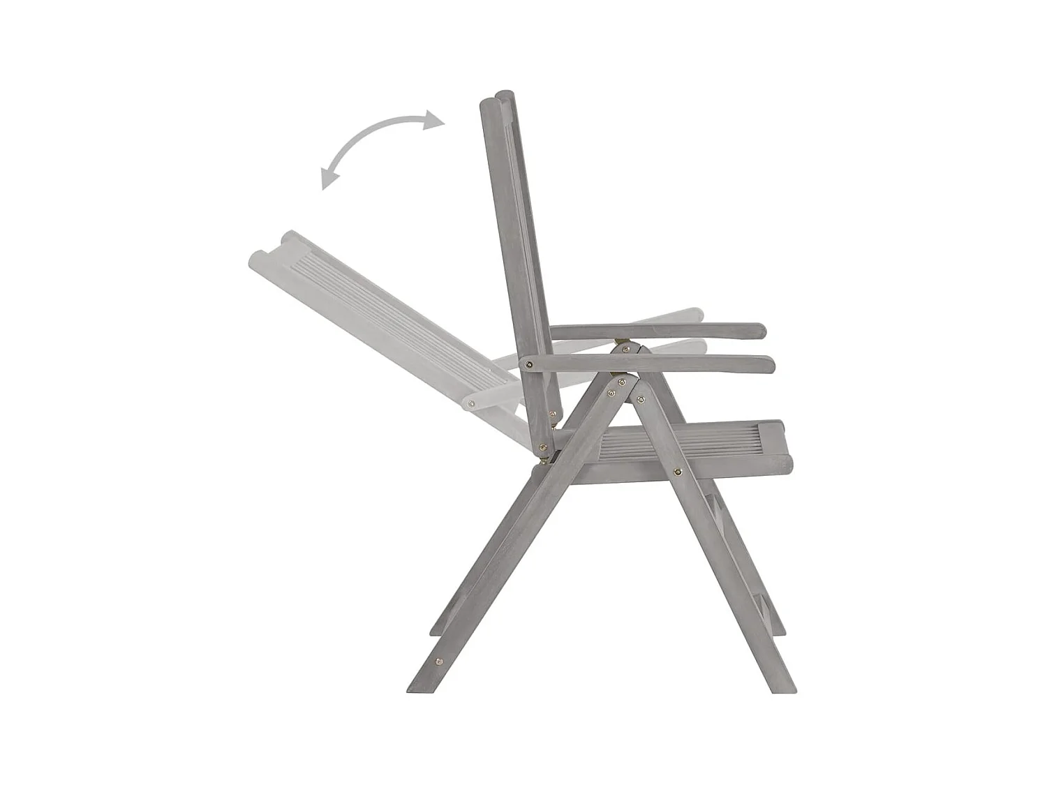 Set van 4 verstelbare tuinstoelen met kussens Acaciahout