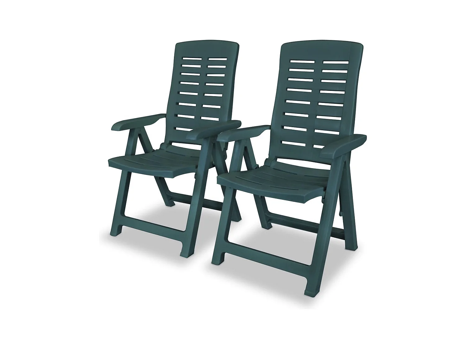 Juego de 2 sillas de jardín reclinables de plástico verde