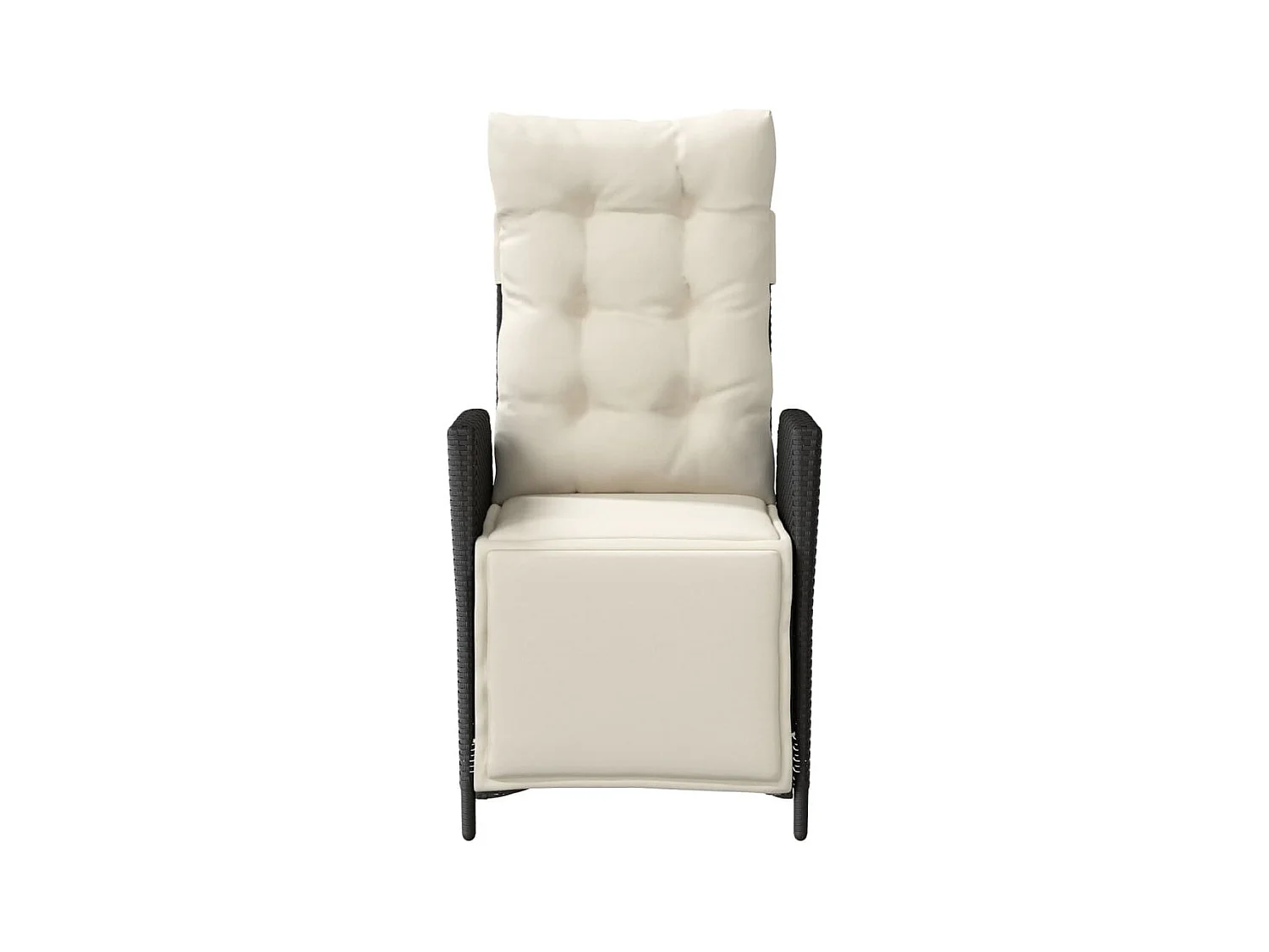 Tuinstoelen Set van 2 Zwarte Rotan Voetenbank