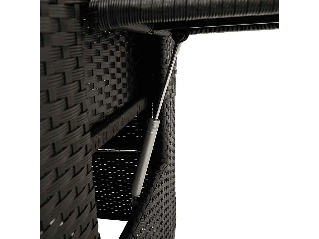 Chaise de jardin inclinable avec table d'appoint noir polyrotin