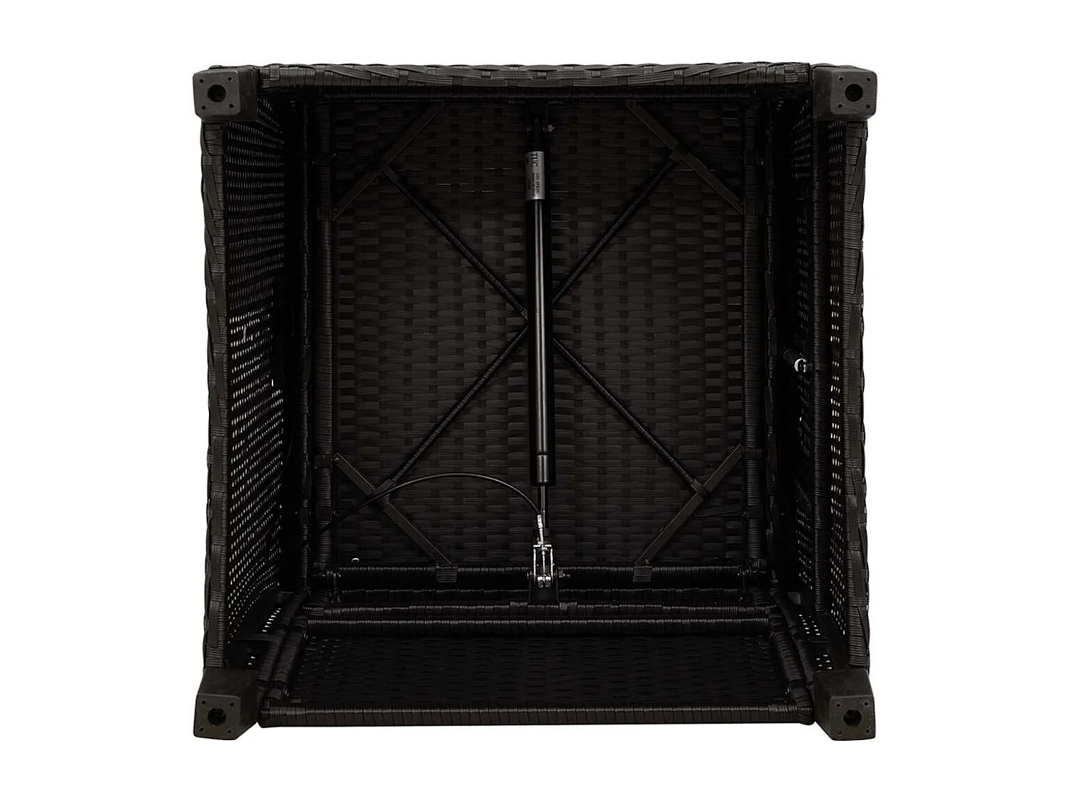 Chaise de jardin inclinable avec table d'appoint noir polyrotin