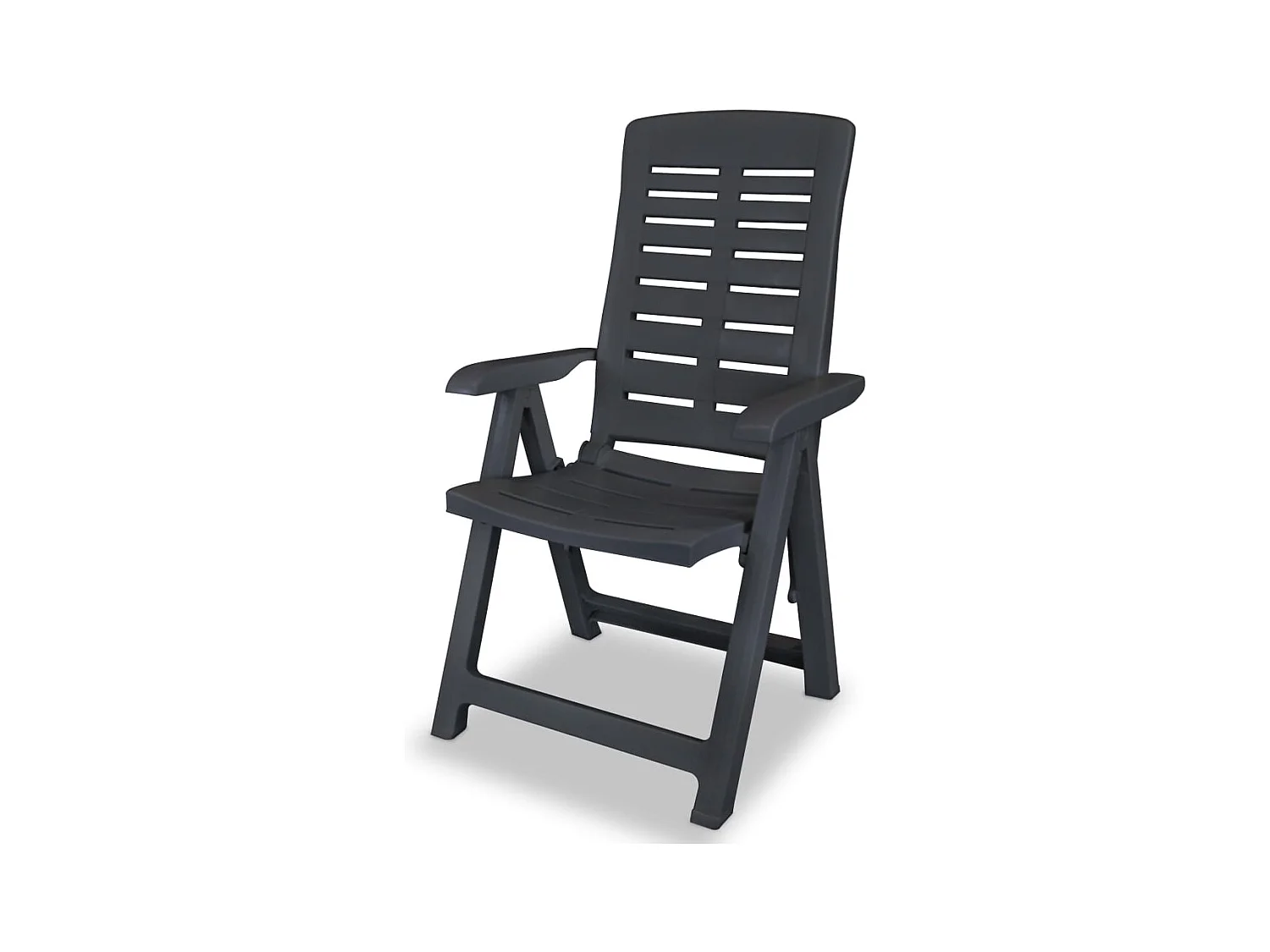 Ligstoelen tuinset van 2 Antraciet kunststof