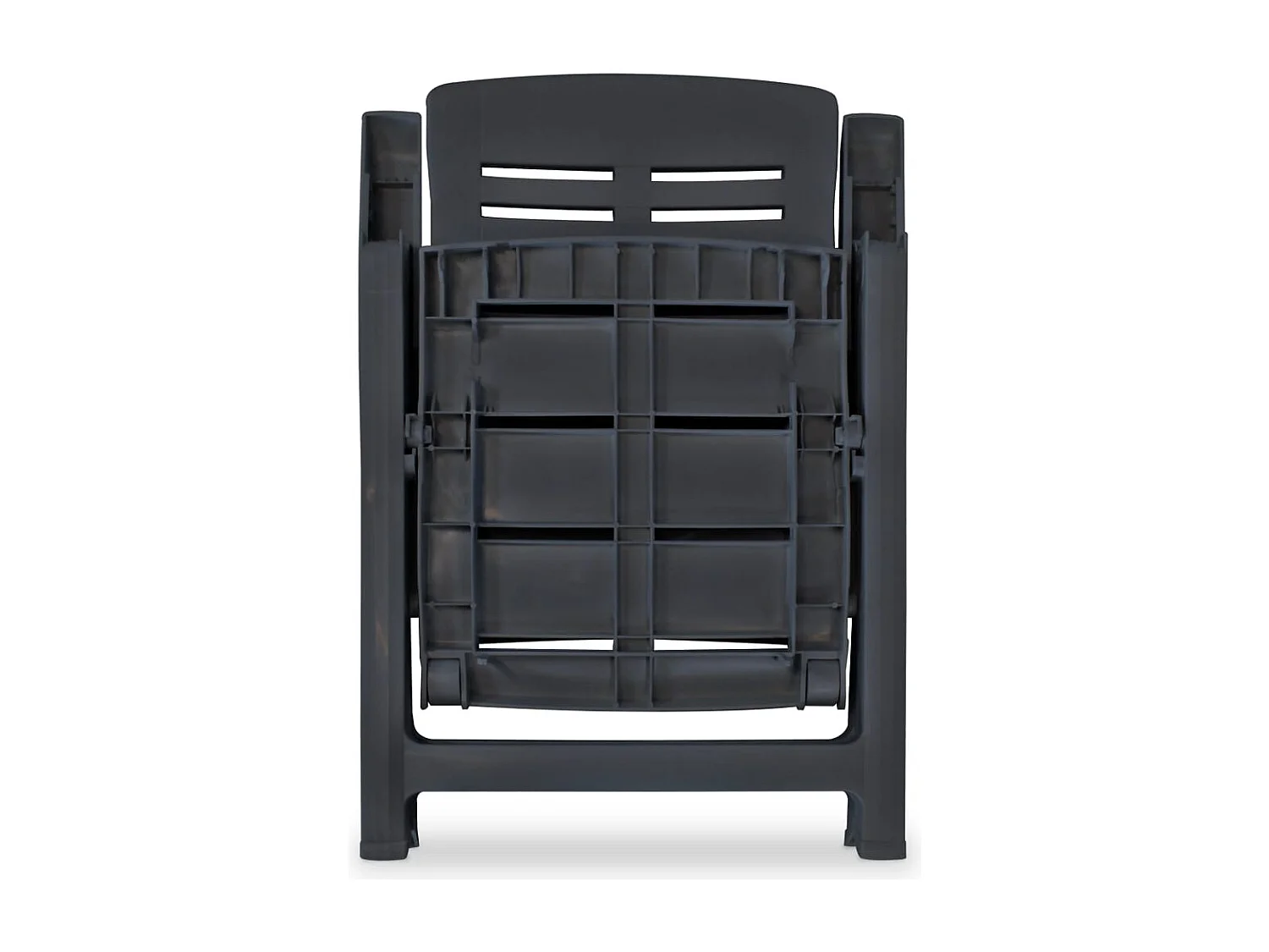 Ligstoelen tuinset van 2 Antraciet kunststof