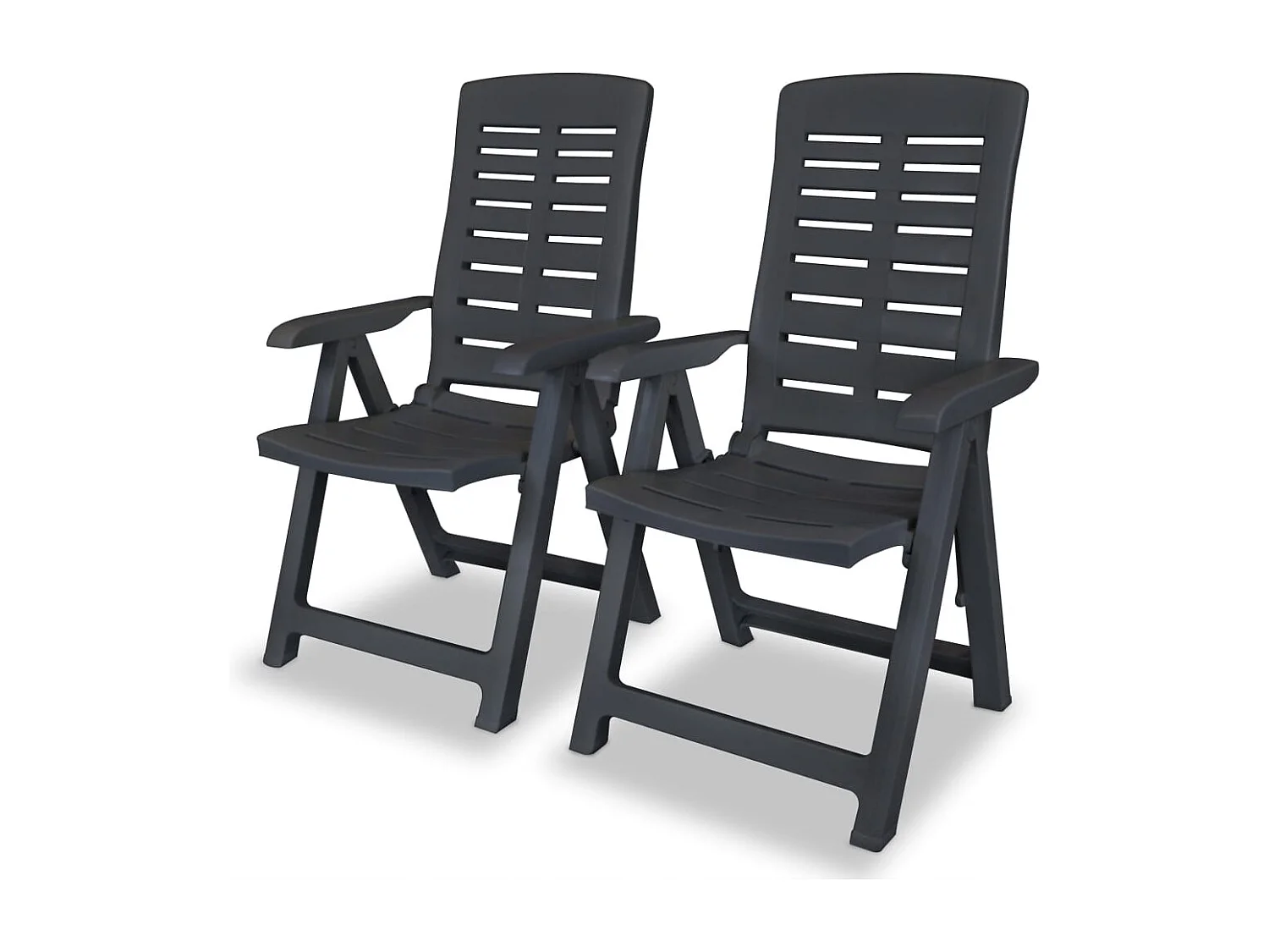 Chaises inclinables de jardin lot de 2 Plastique Anthracite